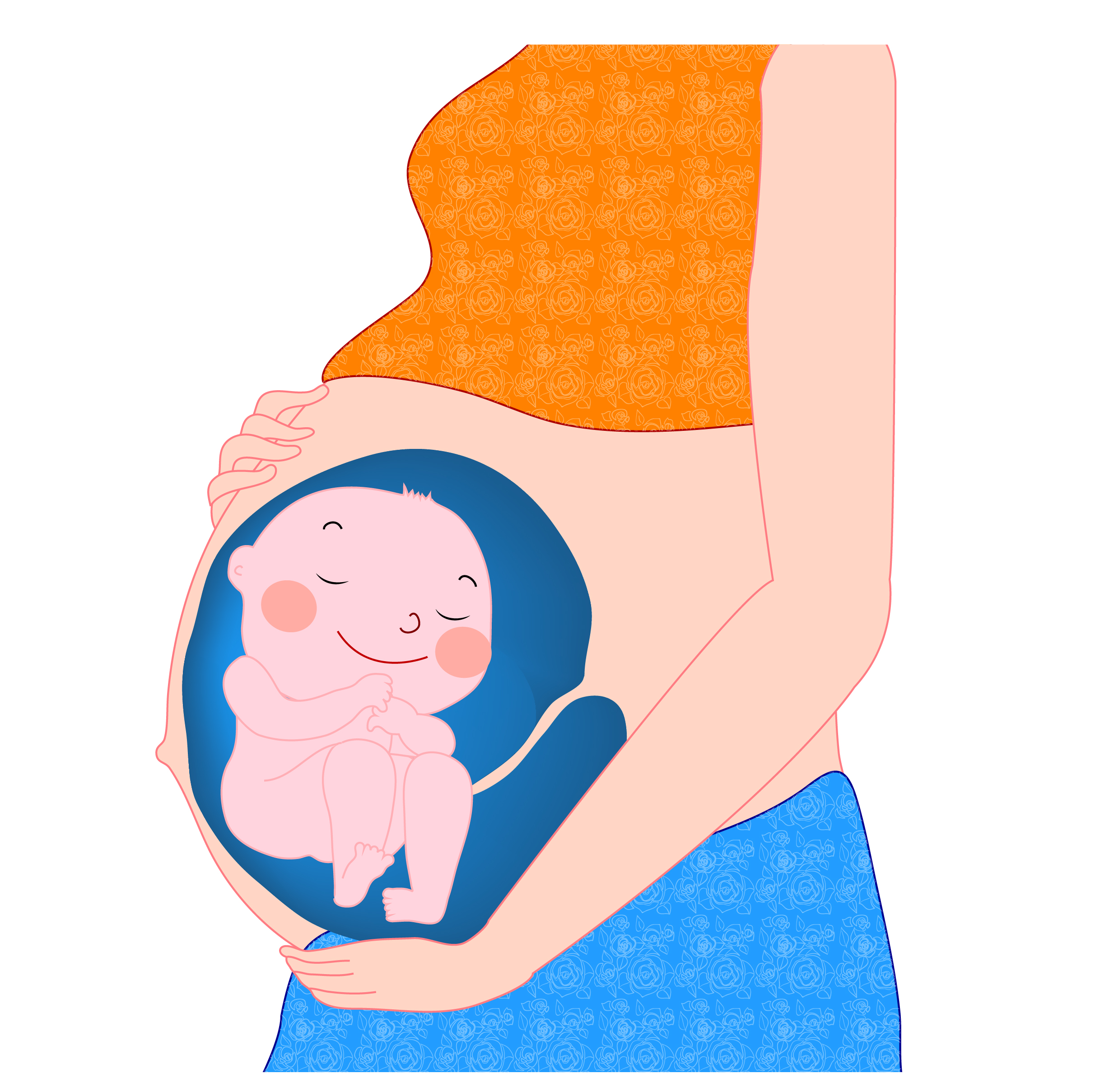 cartoon pregnant woman