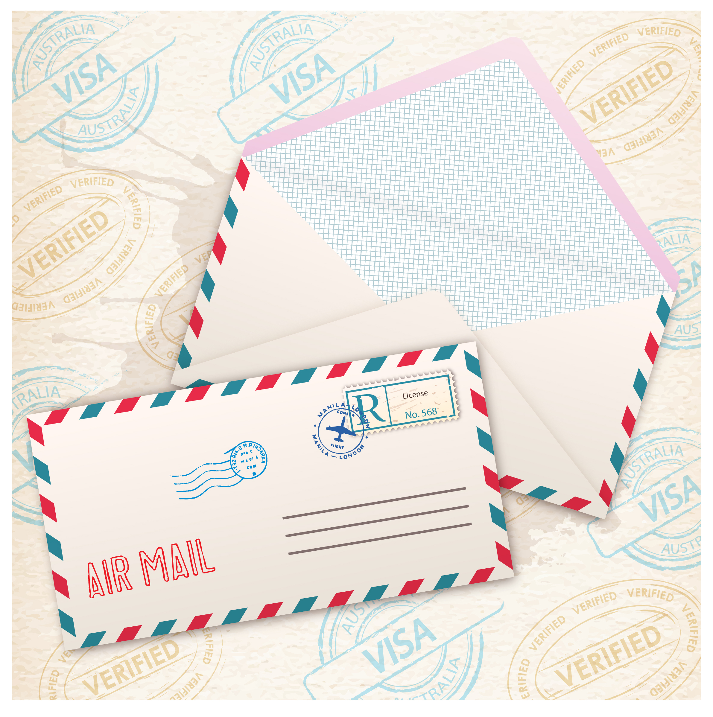 air mail envelope background