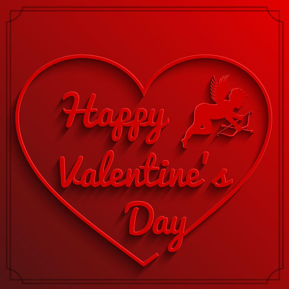 3d red heart happy valentine day background