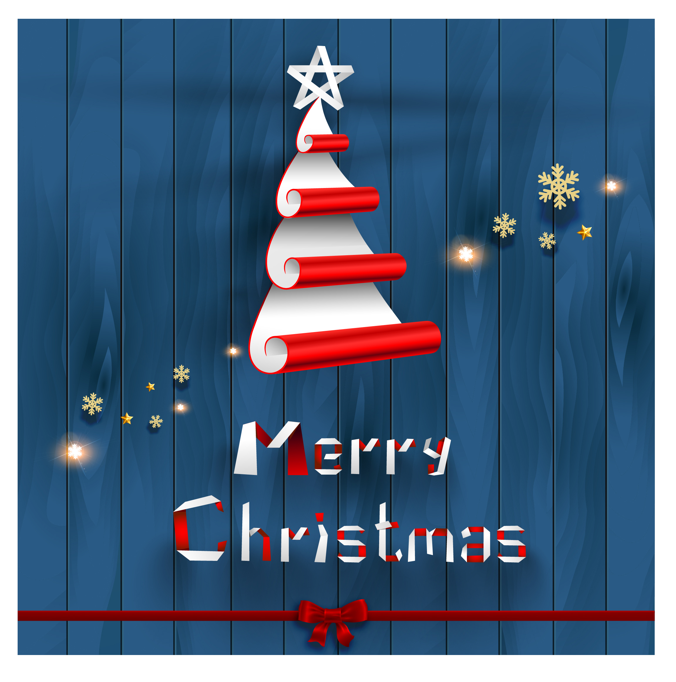 creative christmas tree on wood background