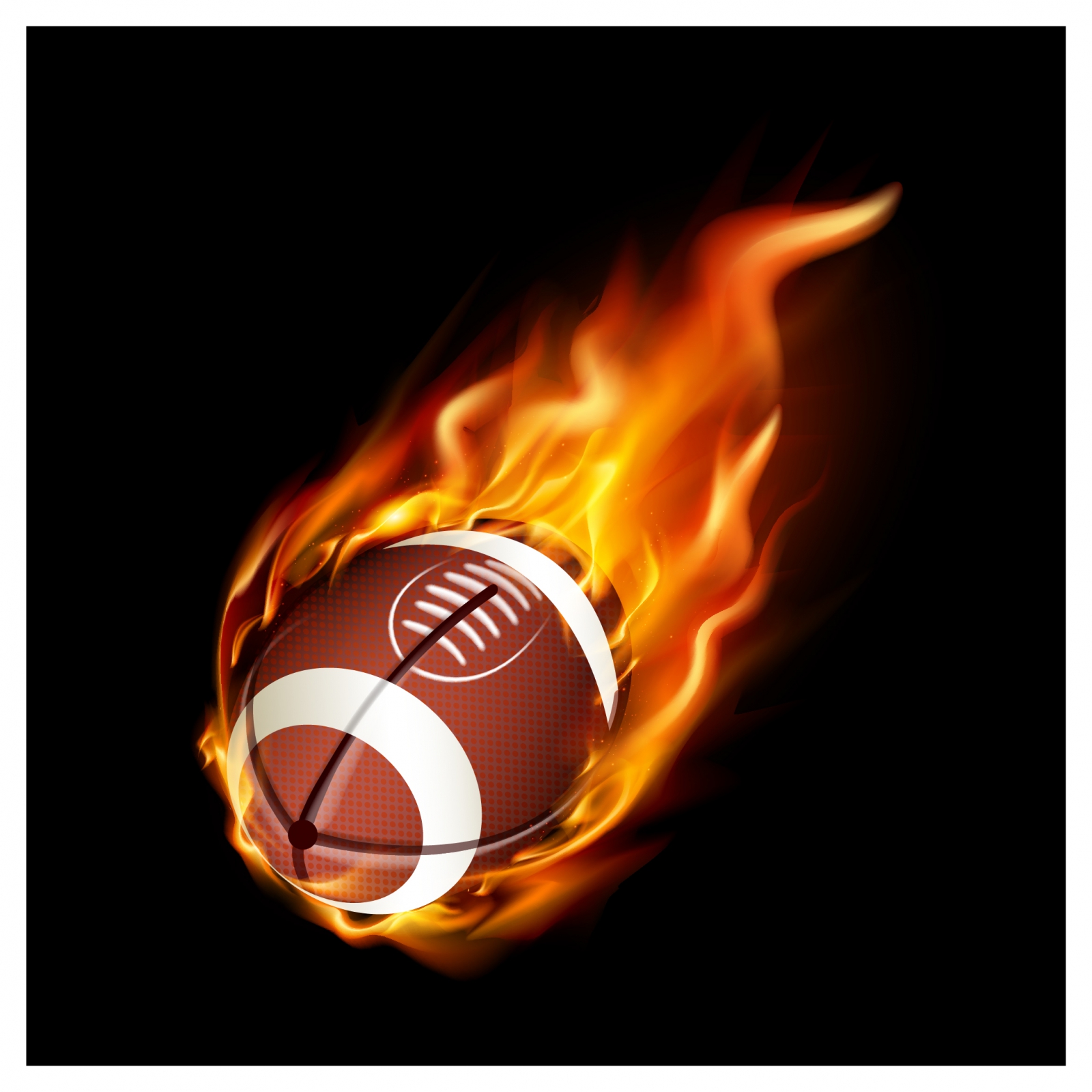 Realistic American football in the fire