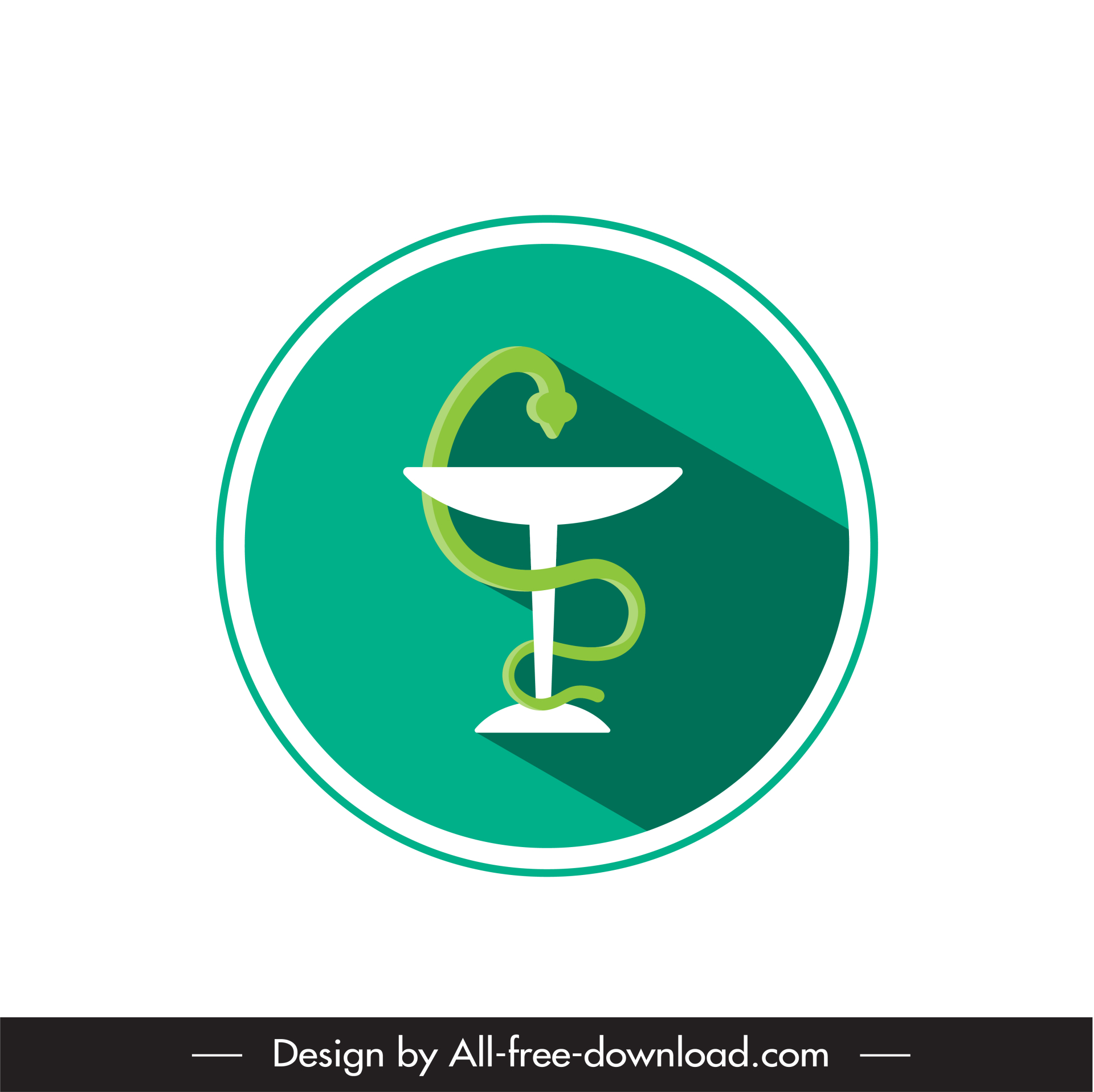 pharmacy symbol logo template circle isolated snake glass sketch