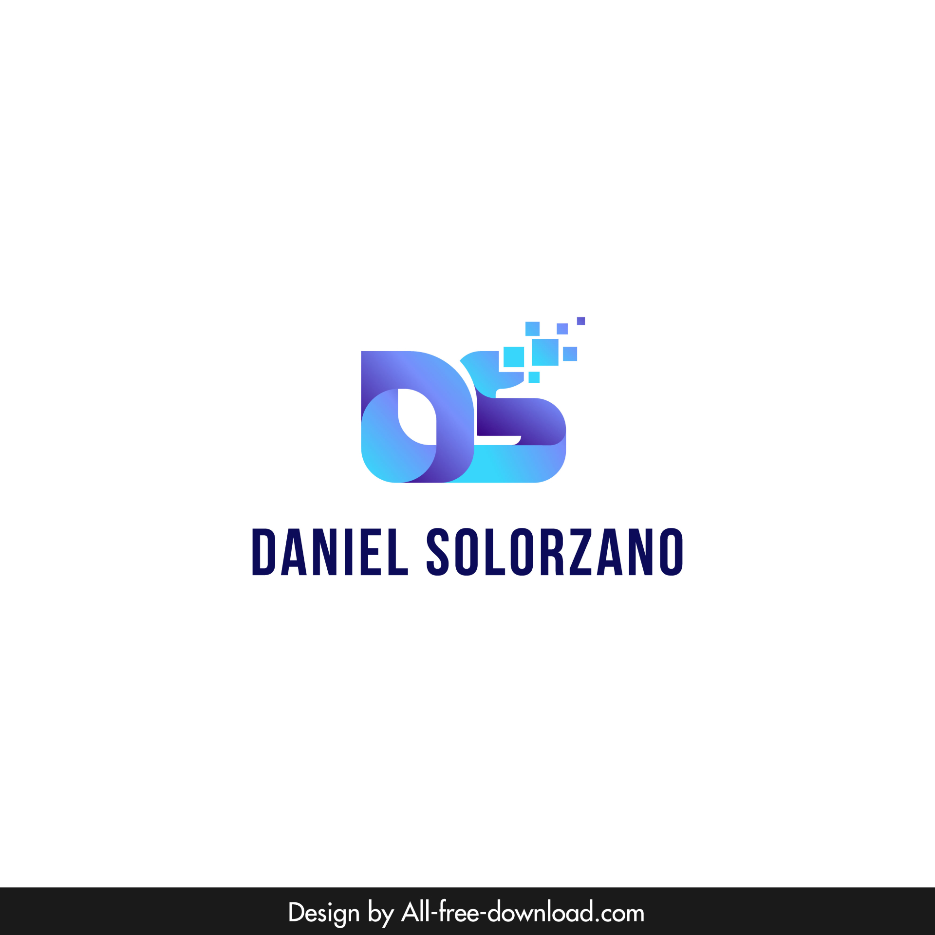 daniel solorzano logo template modern elegant 3d stylized texts design 