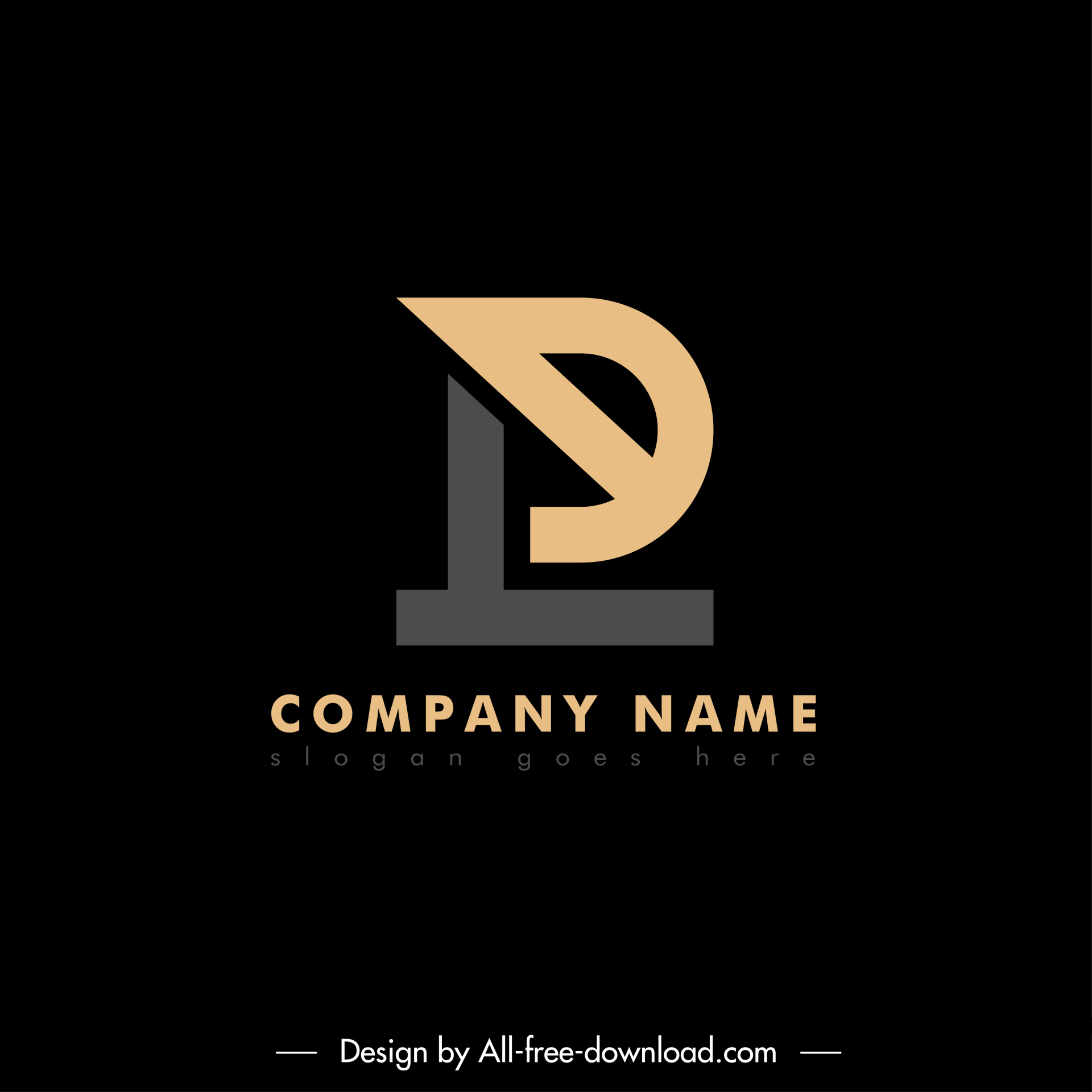 lp logo template flat contrast geometric design 