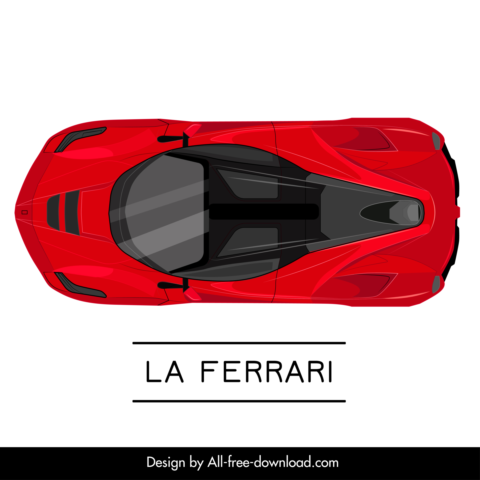 la ferrari car advertising template modern top view sketch