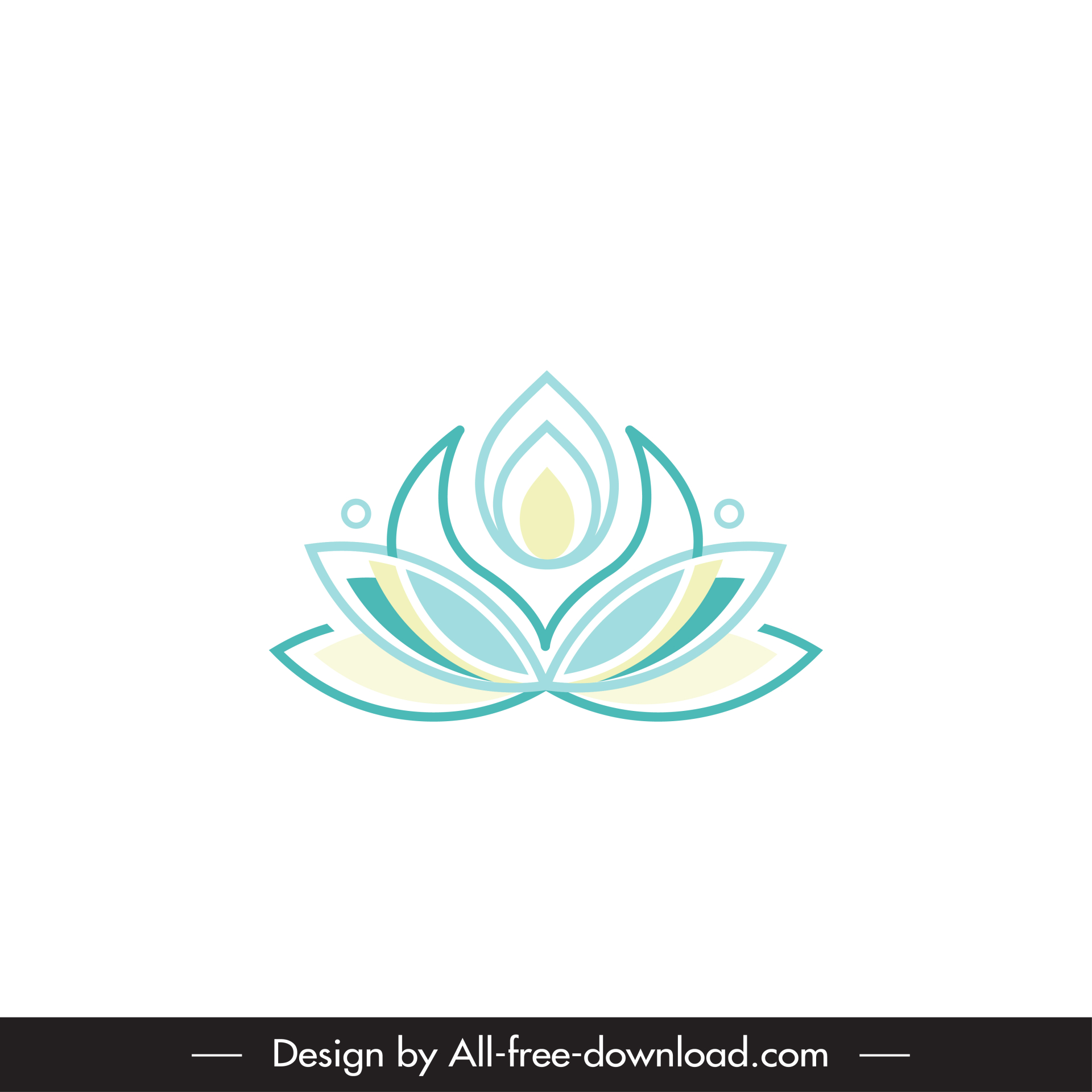 lotus sign icon flat symmetric outline