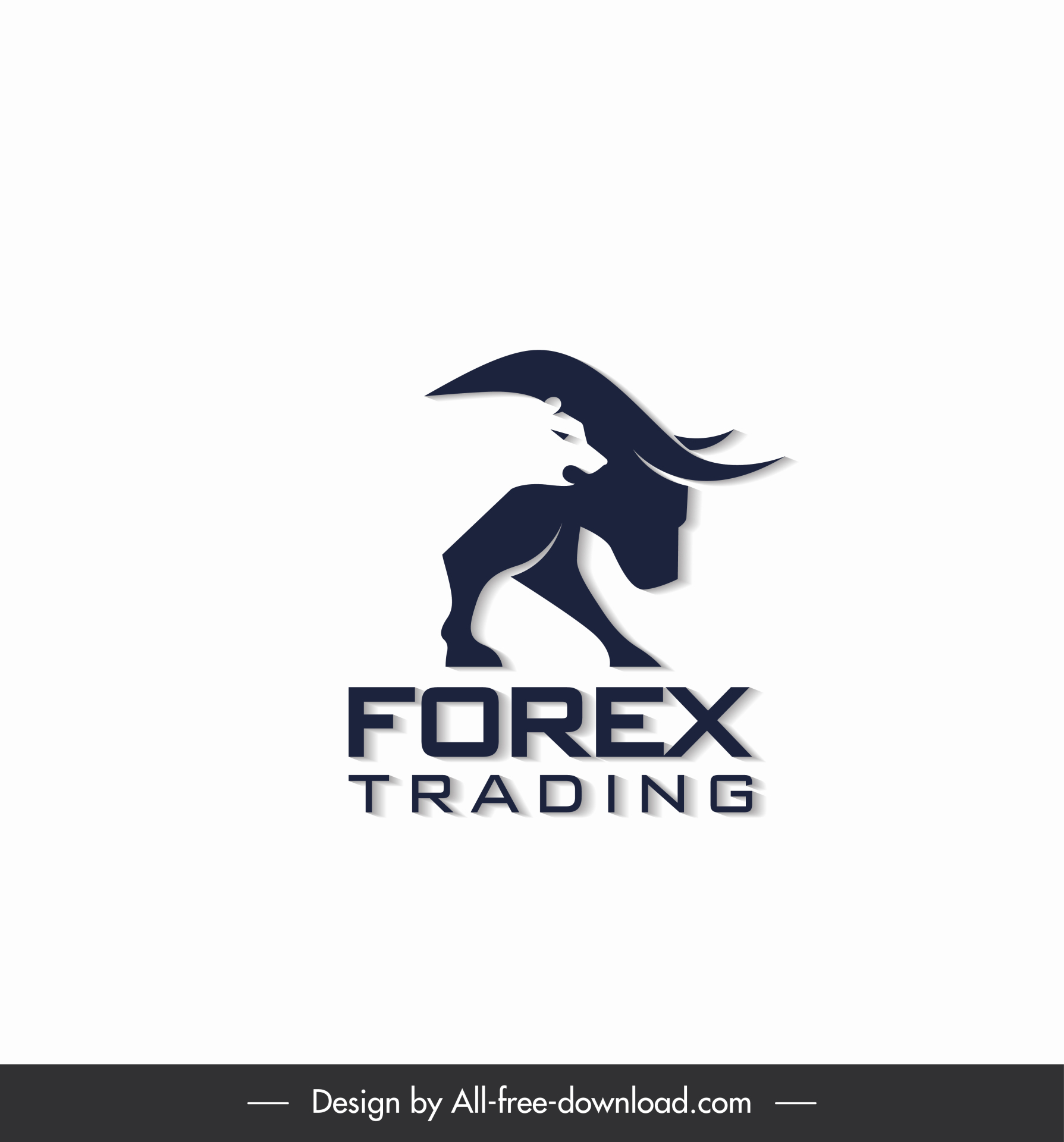 bull bear forex logotype flat silhouette design