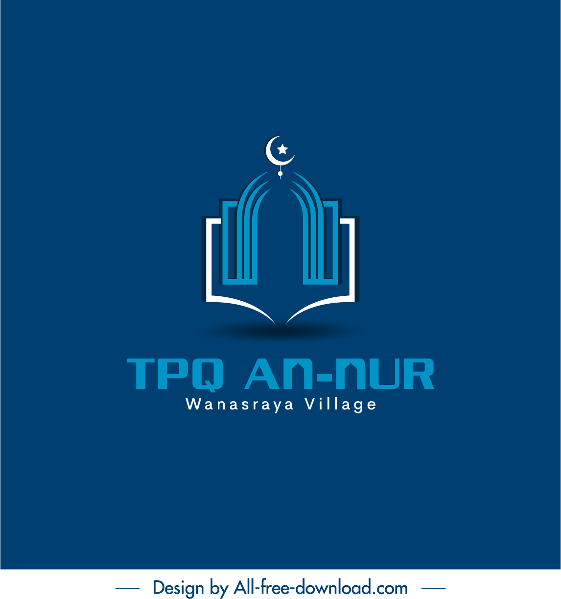 tpq an nur logo flat symmetrical architecture star crescent sketch