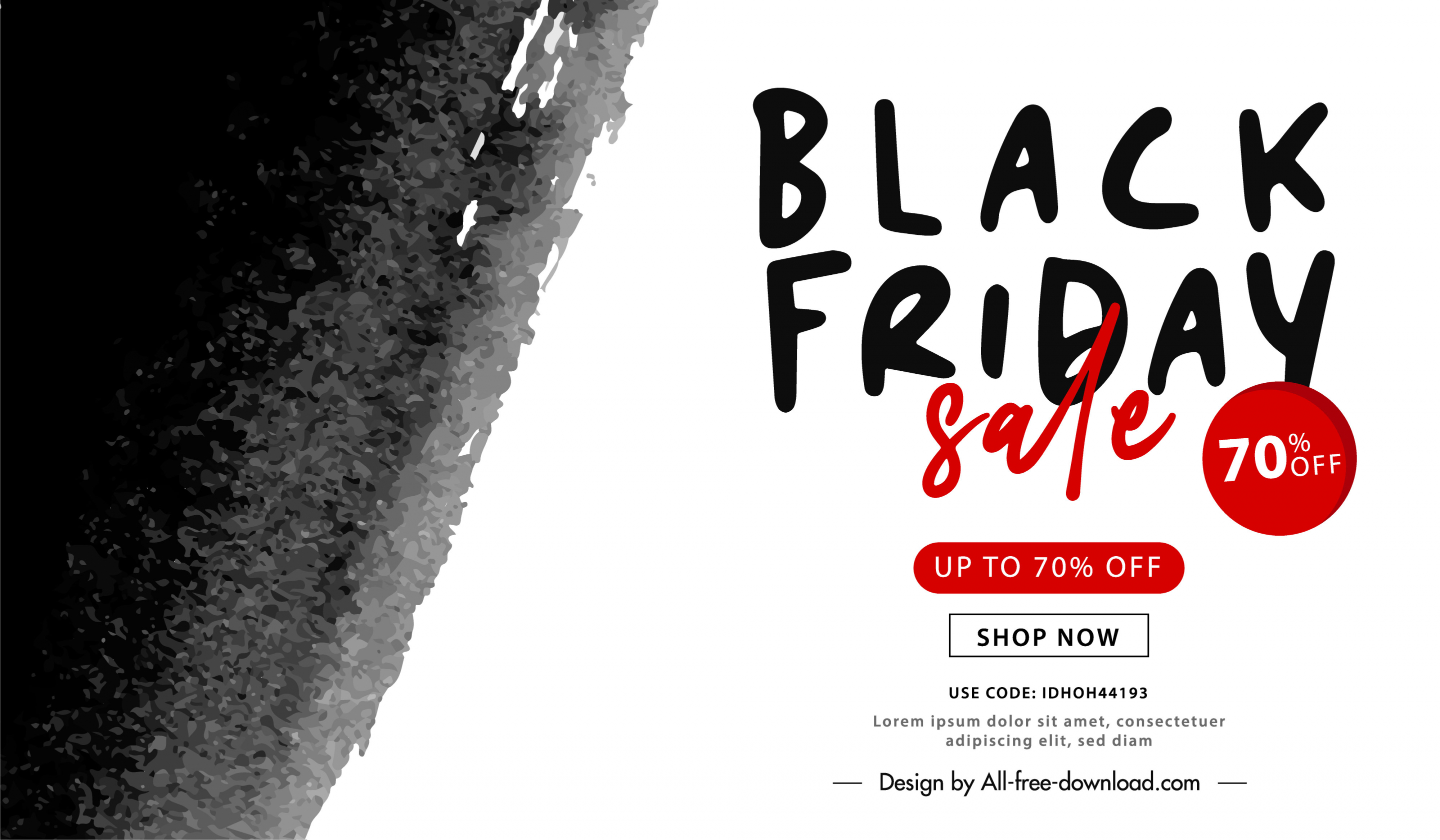 black friday banner elegant contrast black white