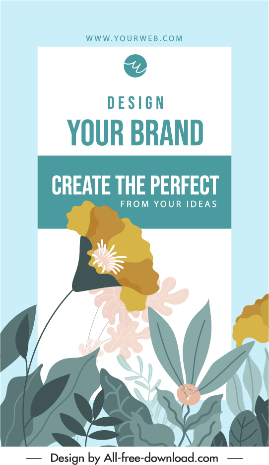 flyer cover template elegant floral decor classical design