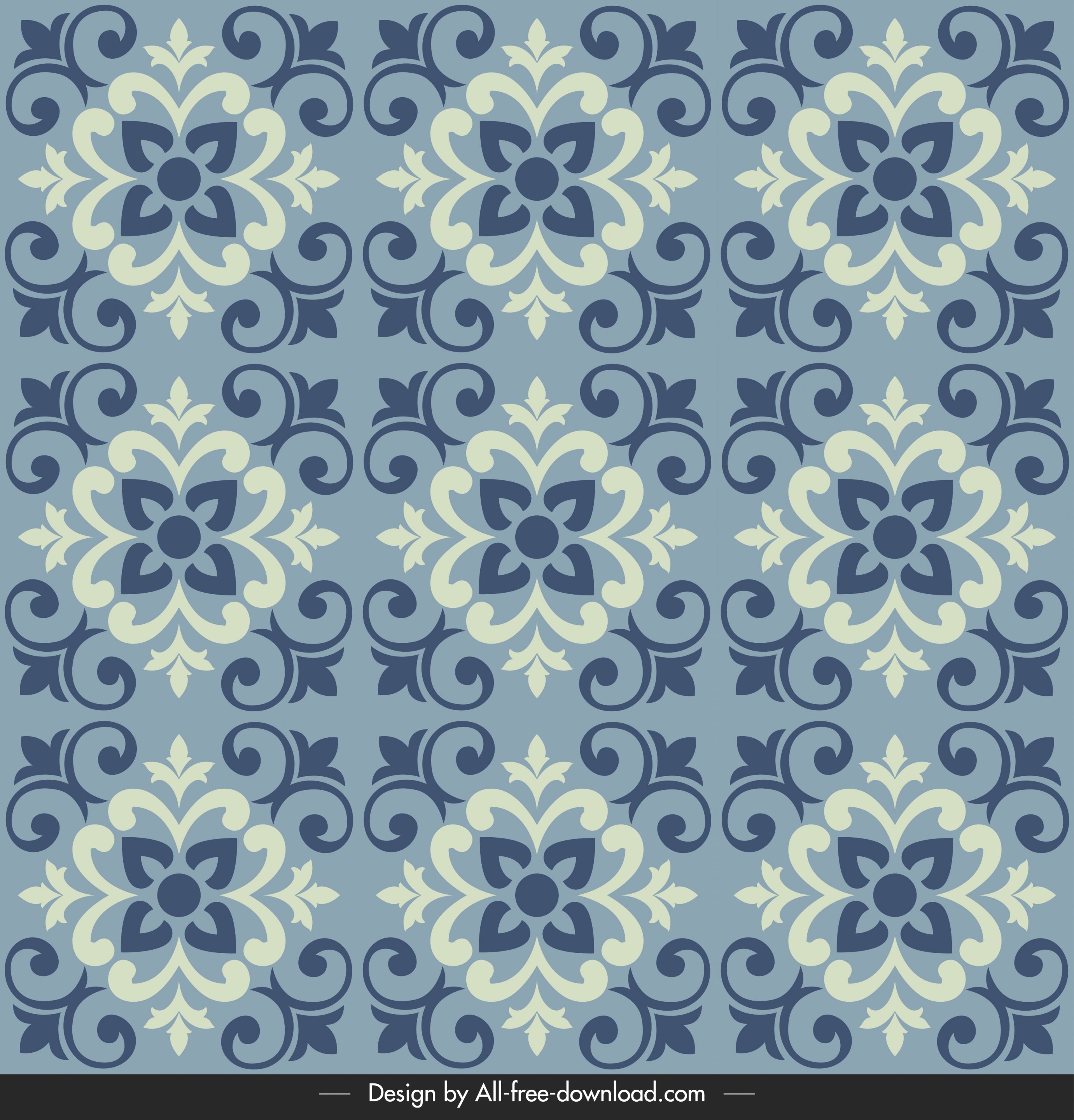 tile pattern template elegant repeating symmetric floral symmetry