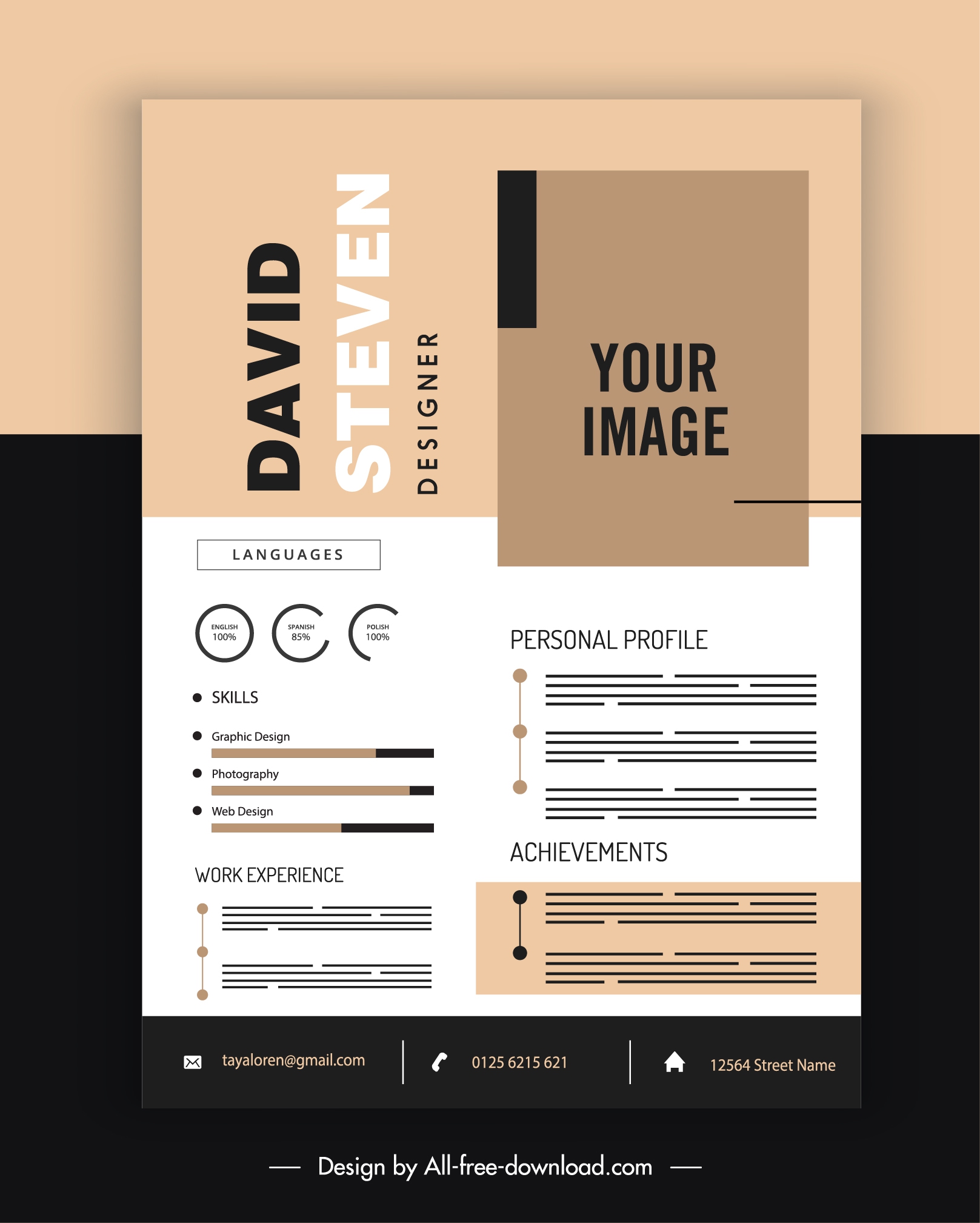 personal cv template elegant flat plain decor