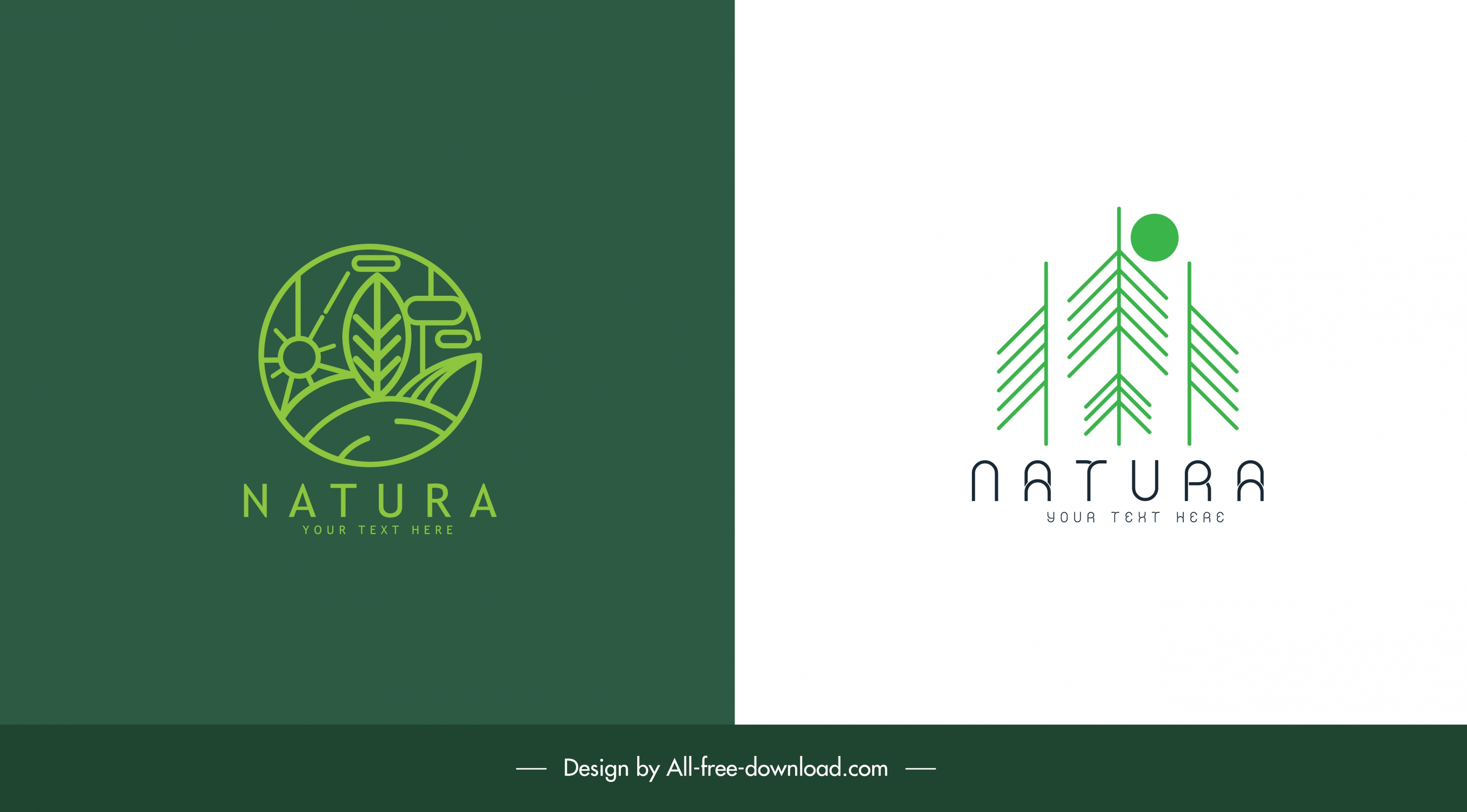 nature logo templates green flat elements sketch