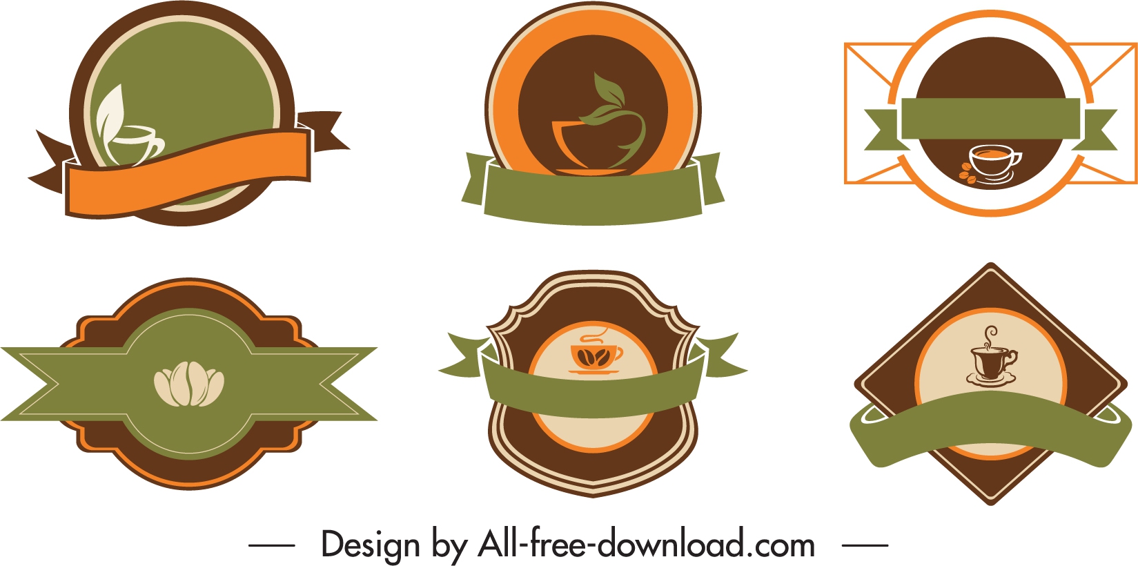 coffee badge templates elegant classical dark decor