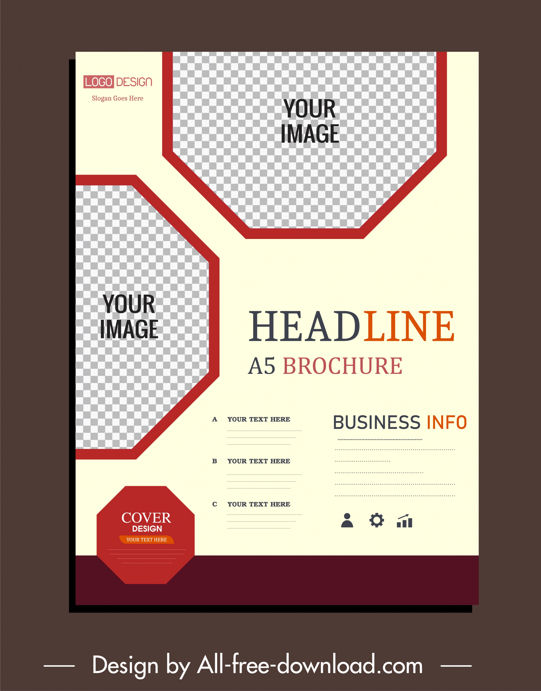 business flyer template checkered polygonal decor