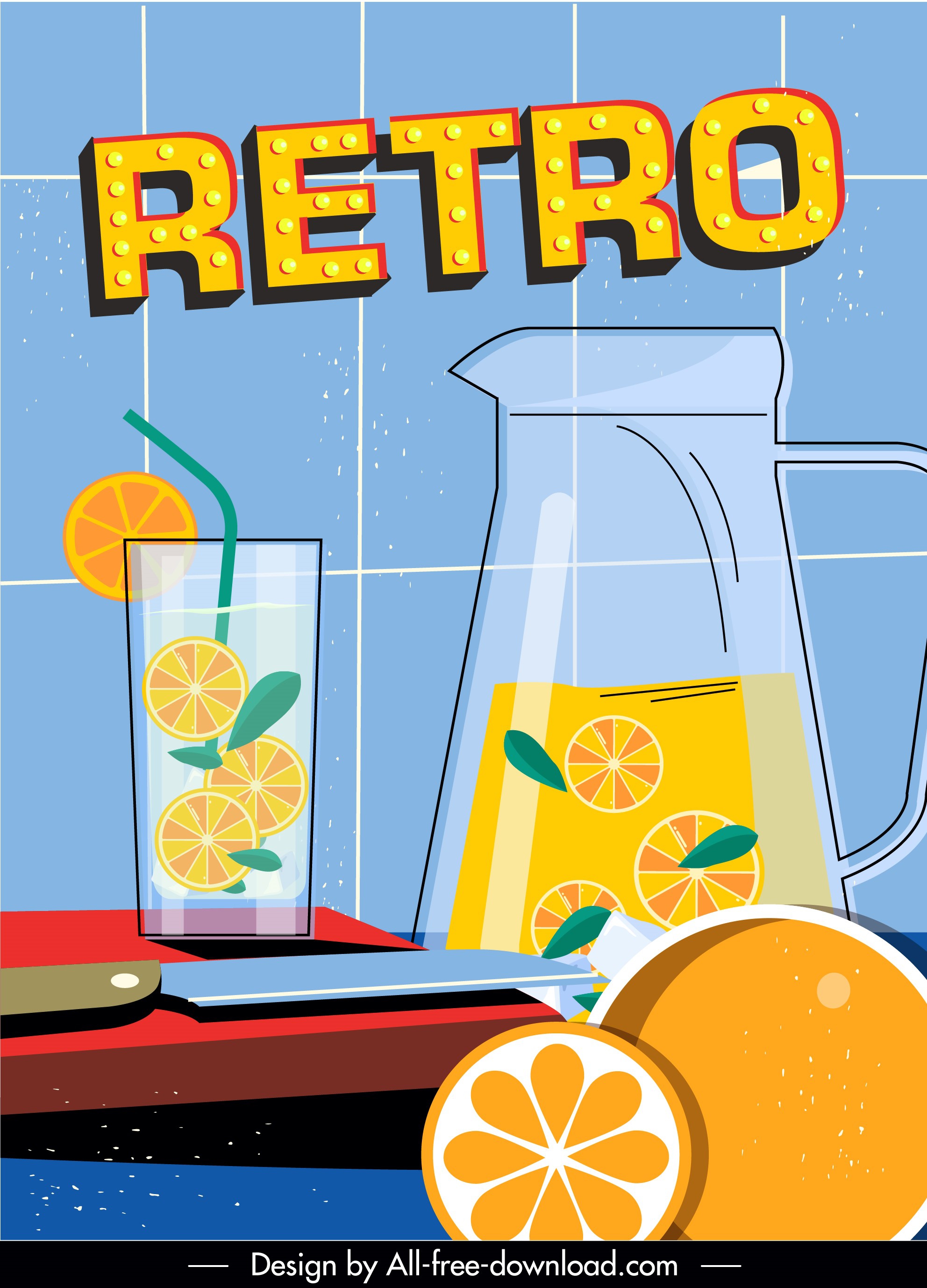 lemon juice advertising banner colorful flat sketch