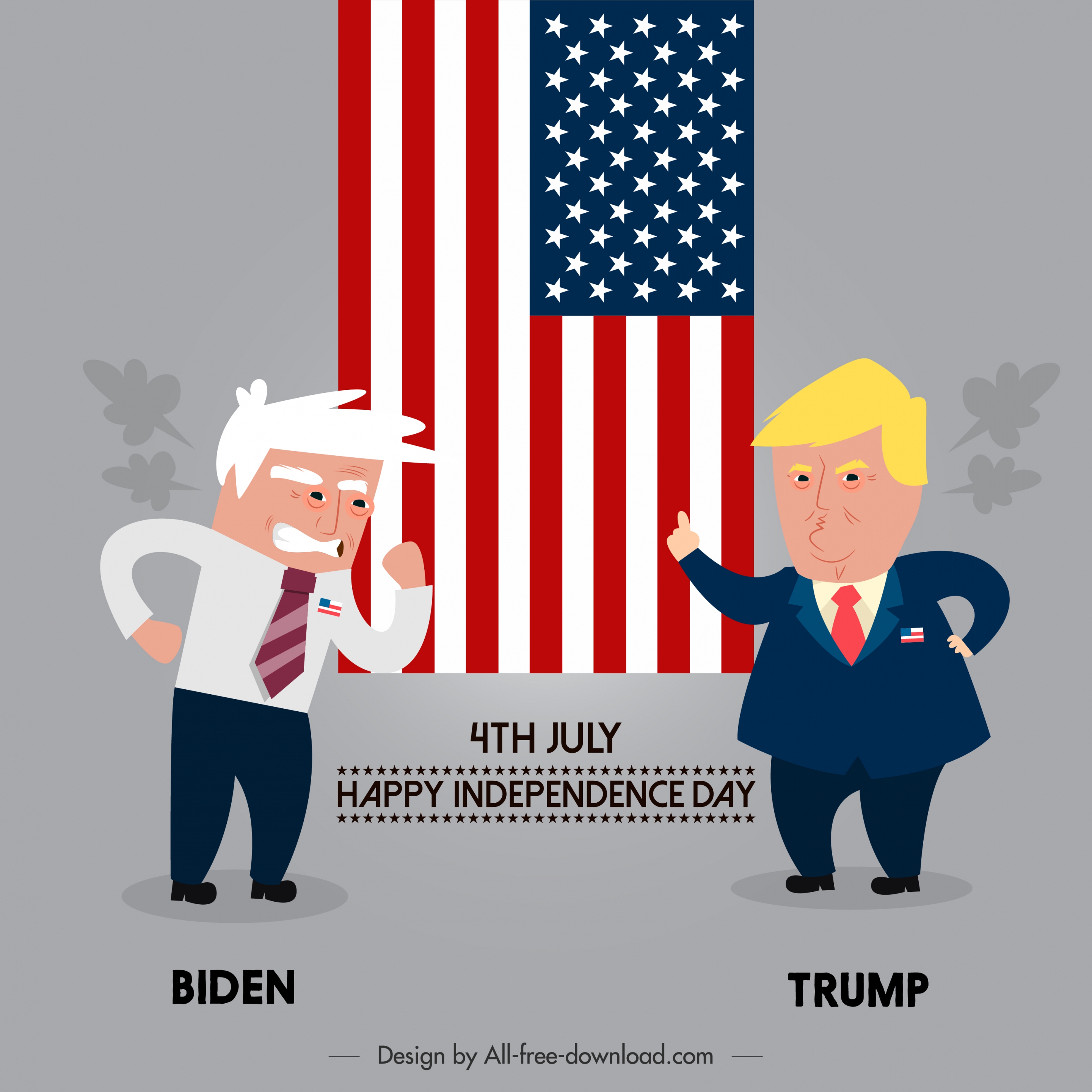 usa election banner comic satiric design cartoon characters