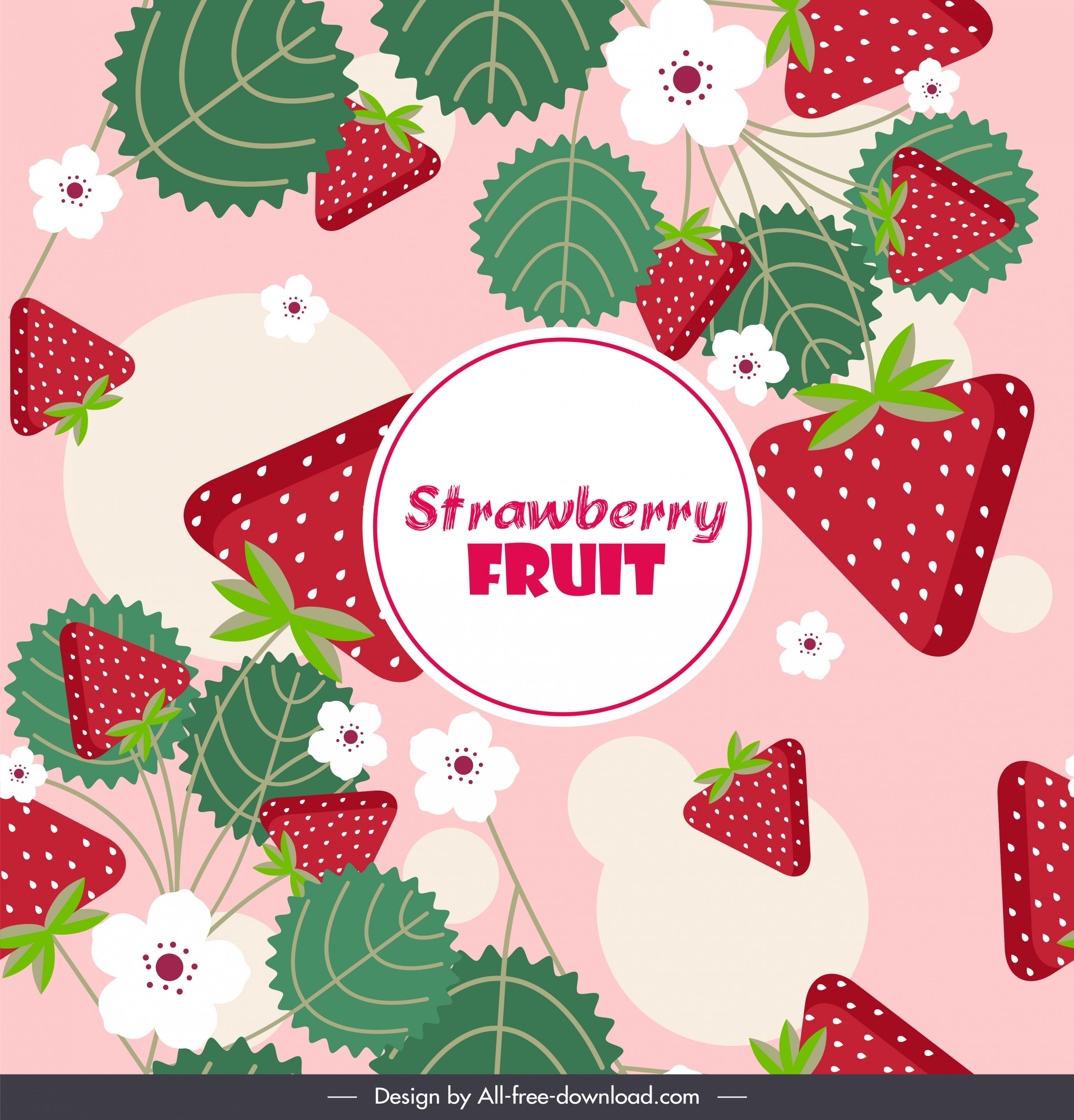 strawberry background bright colorful flat decor