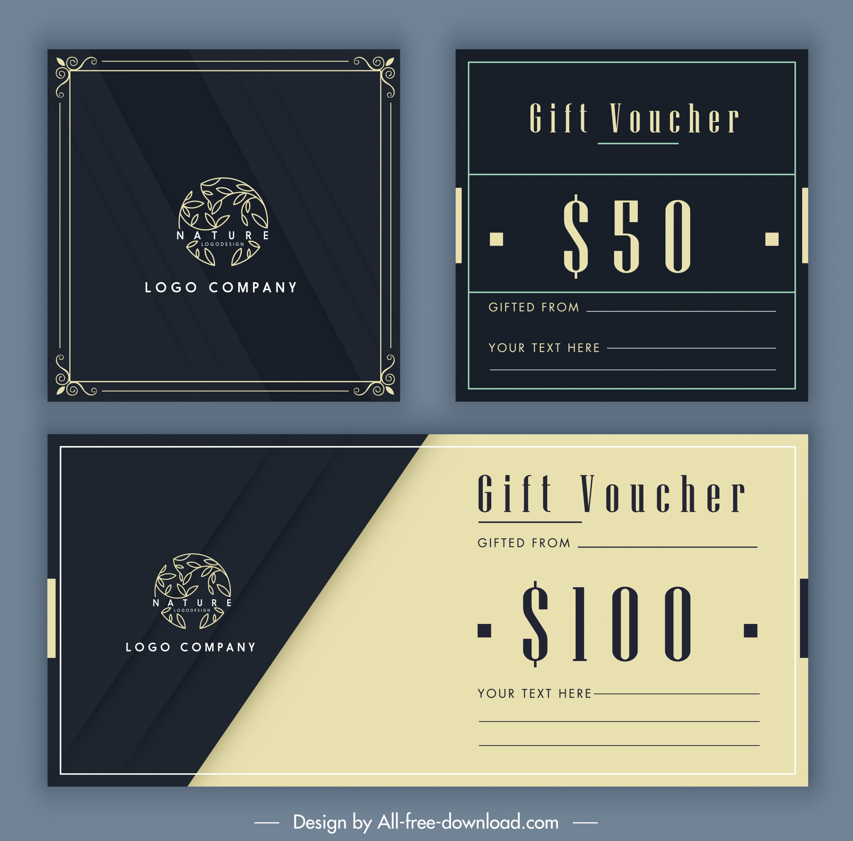 gift voucher templates classic elegant plain decor