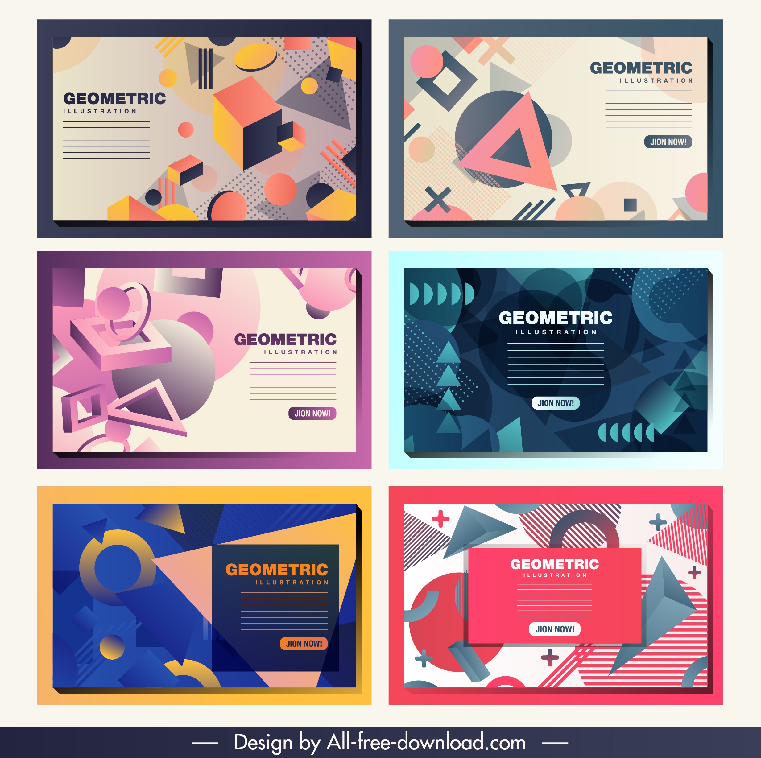 geometric background templates modern dynamic 3d flat sketch