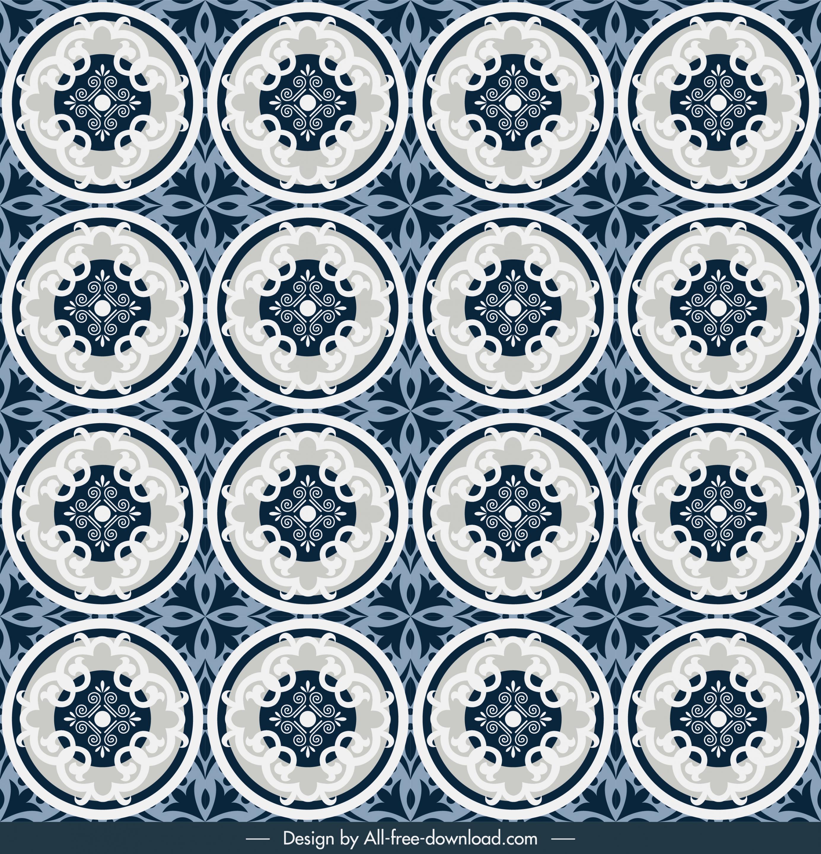 tile pattern template repeating symmetric circles decor