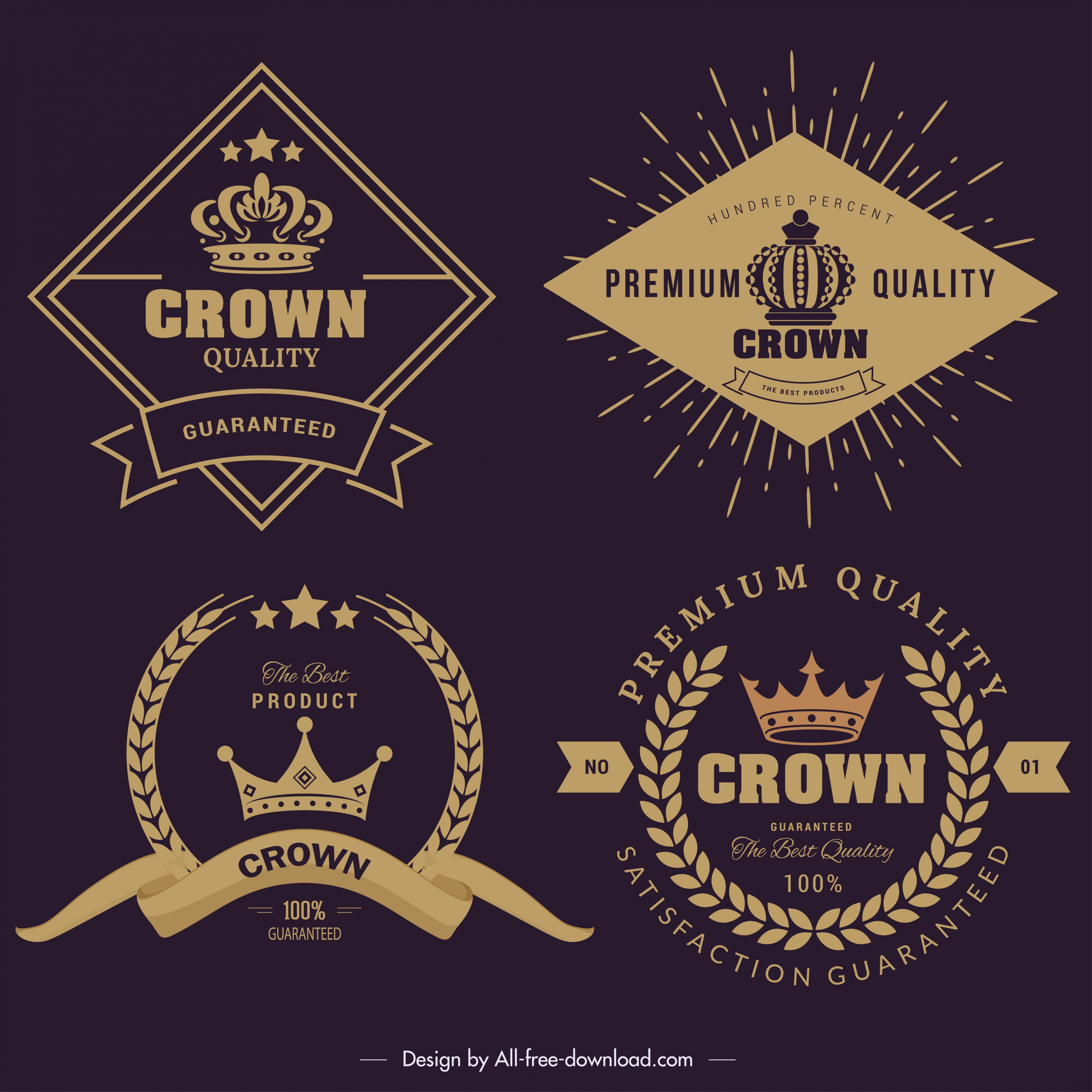 premium quality label templates dark elegant retro decor