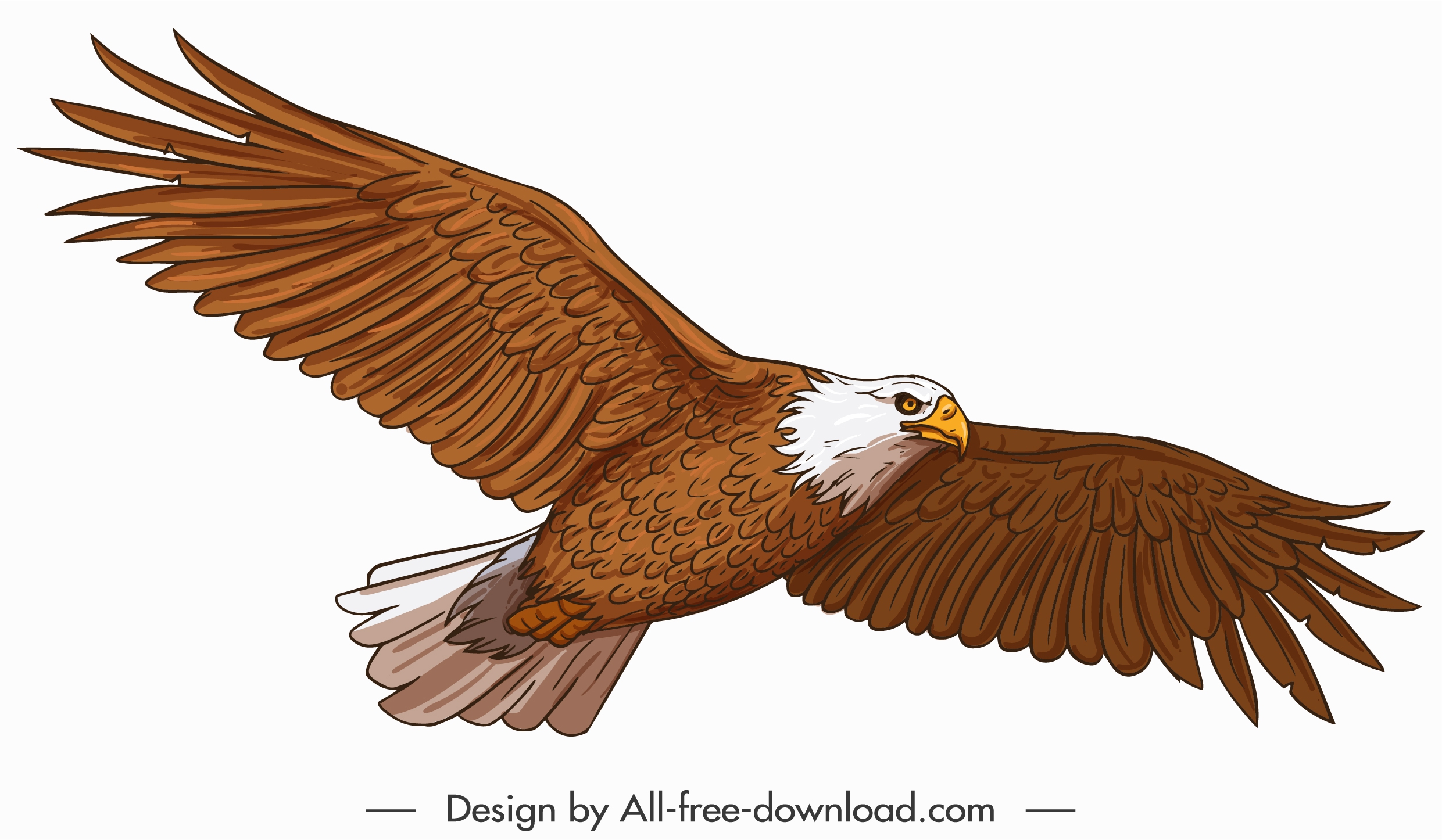 flying eagle icon straight wings sketch