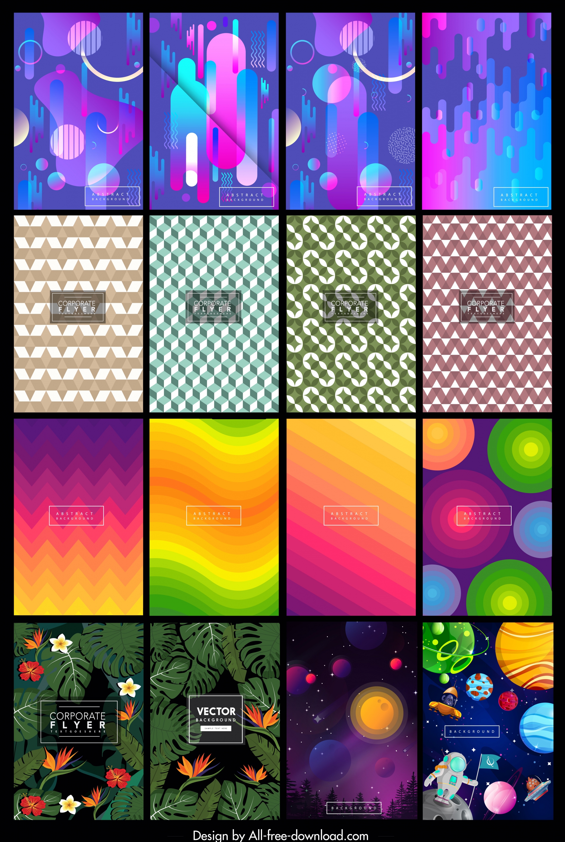 decorative background templates abstract geometric nature cosmos themes