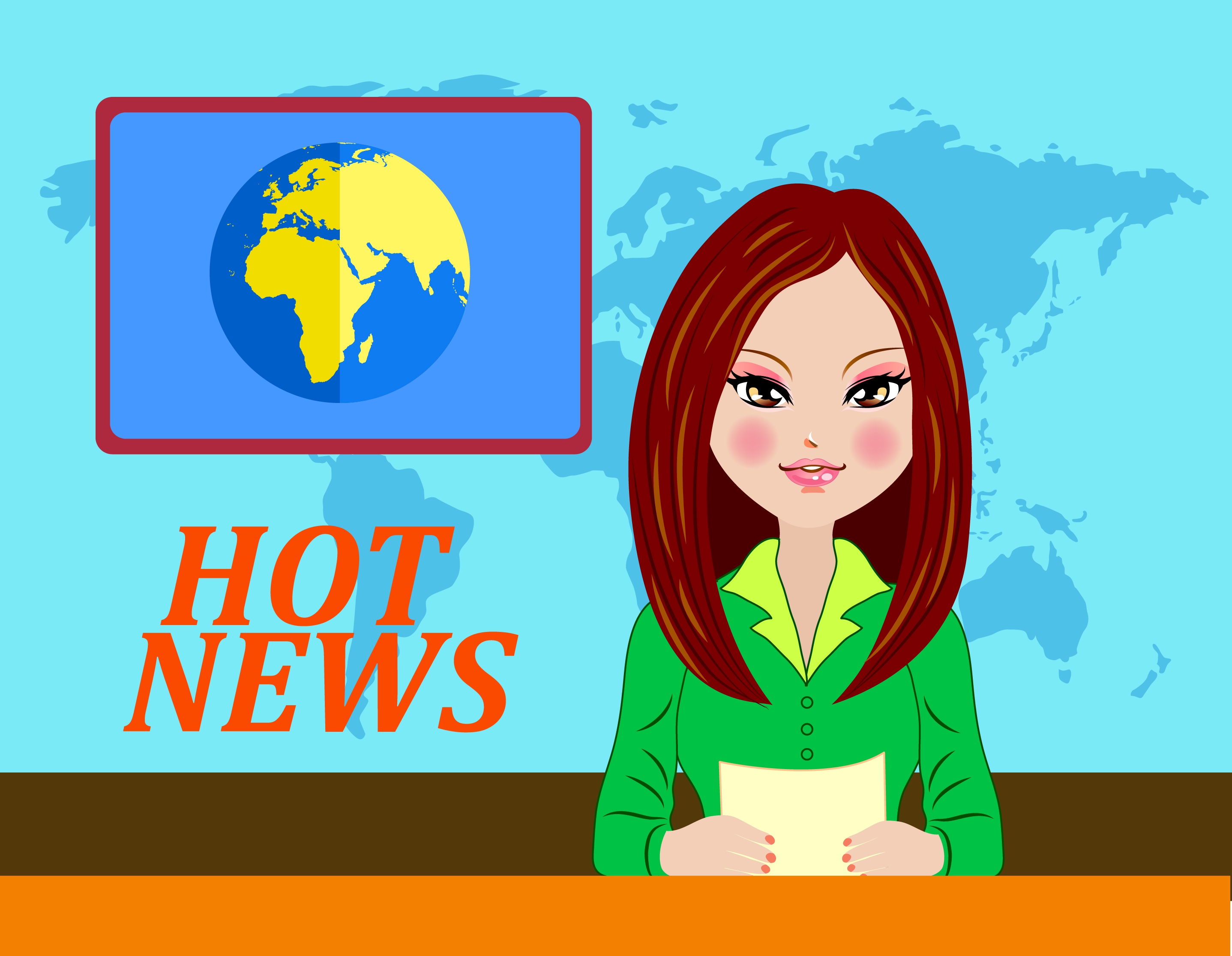 television news background reporter icon colored cartoon