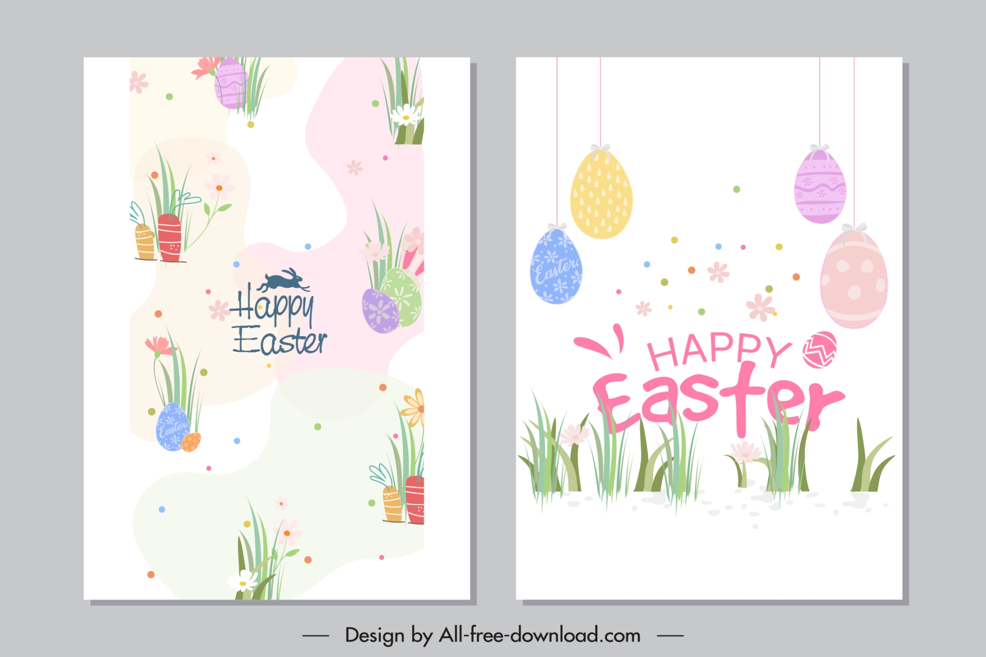 easter card template flat classic handdrawn decor