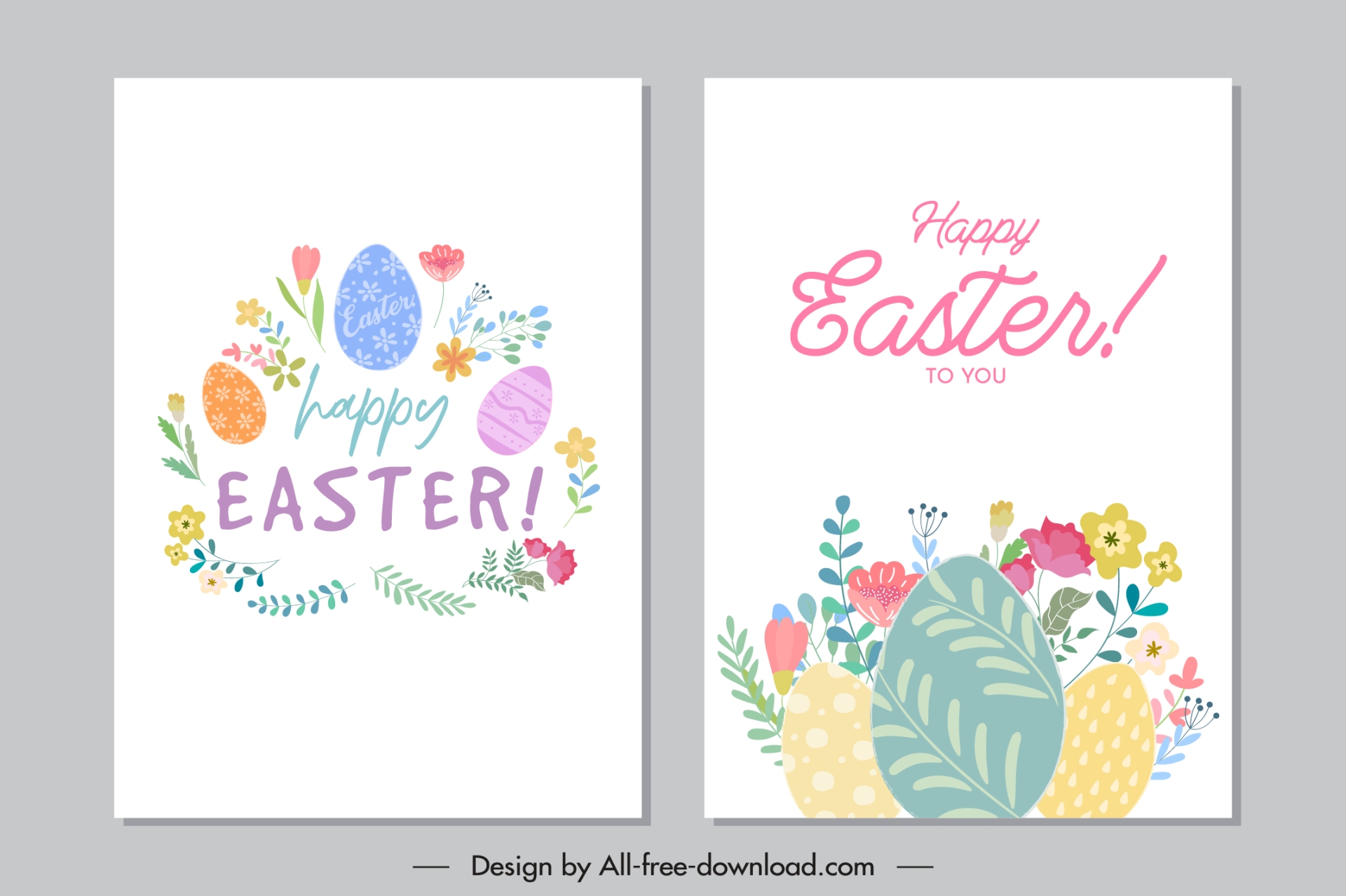 easter card template elegant flat classic