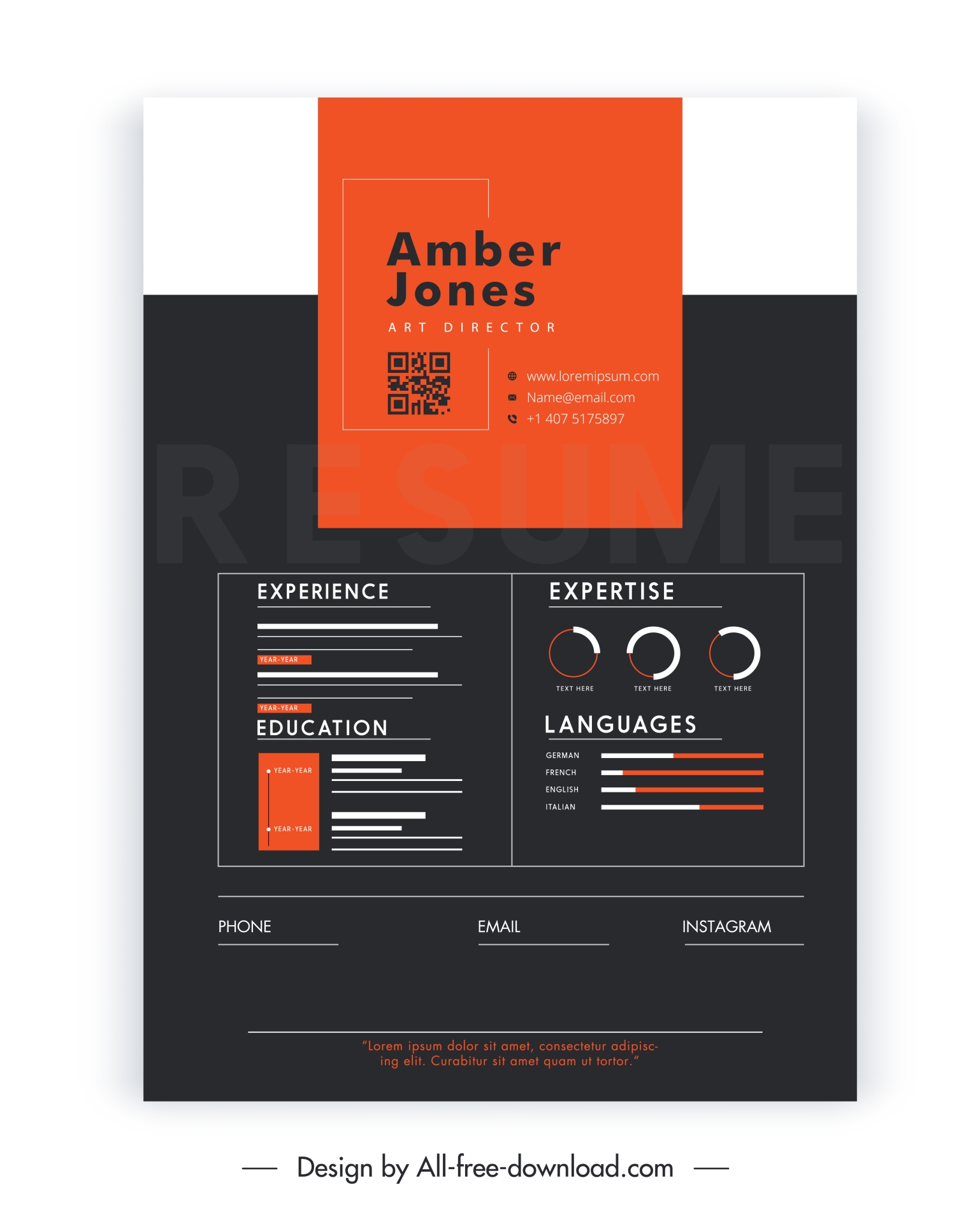 programer cv template elegant contrast geometric decor