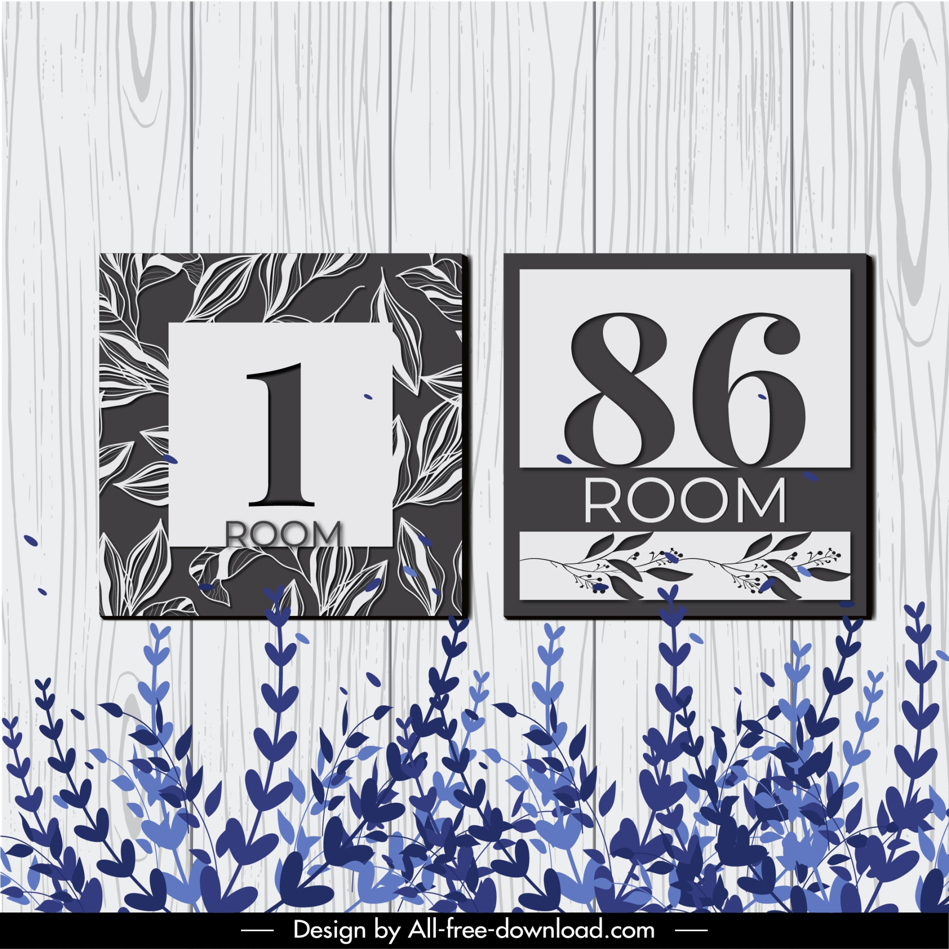 room number design elements elegant classical leaves