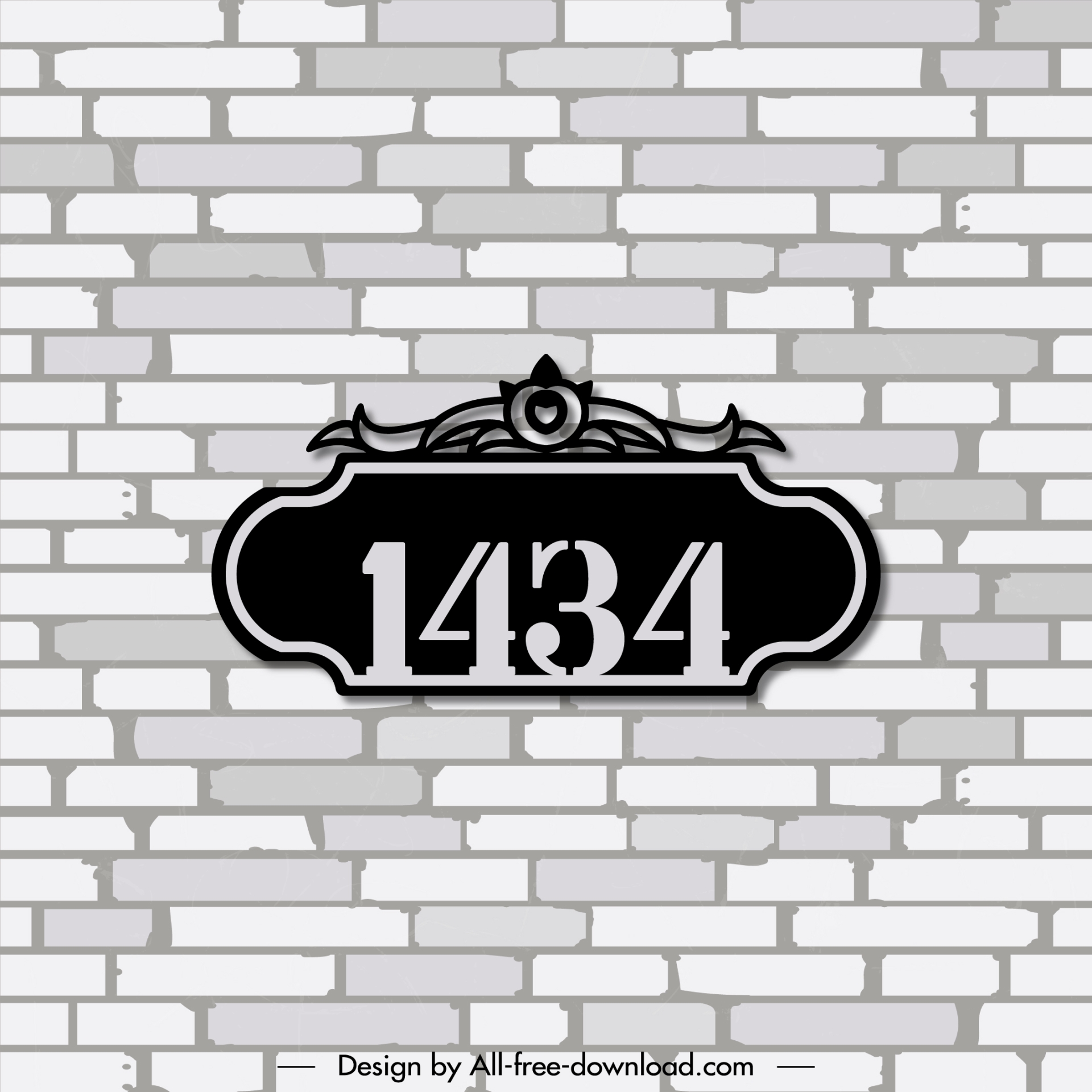 house address number design elements symmetric classical