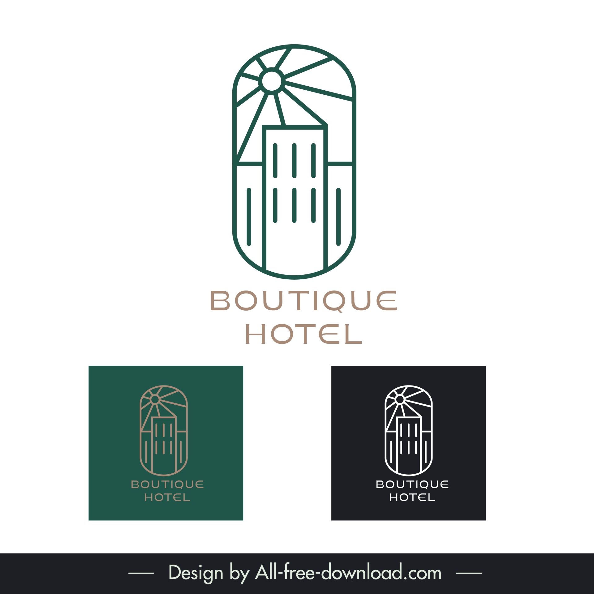 hotel homestay logo flat isolated handdrawn geometry 