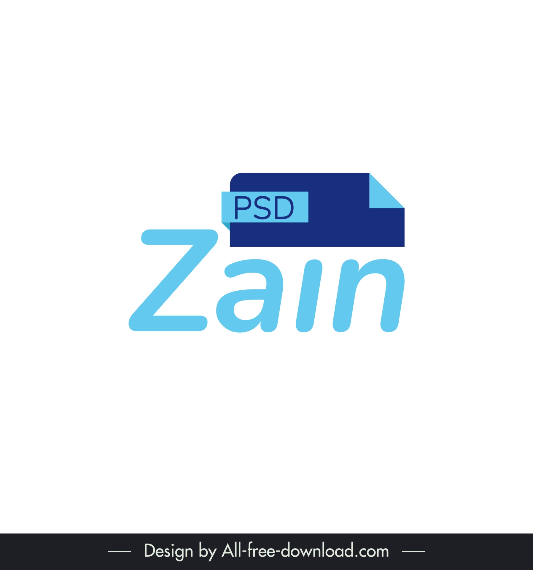 zain logo elegant flat text file icon