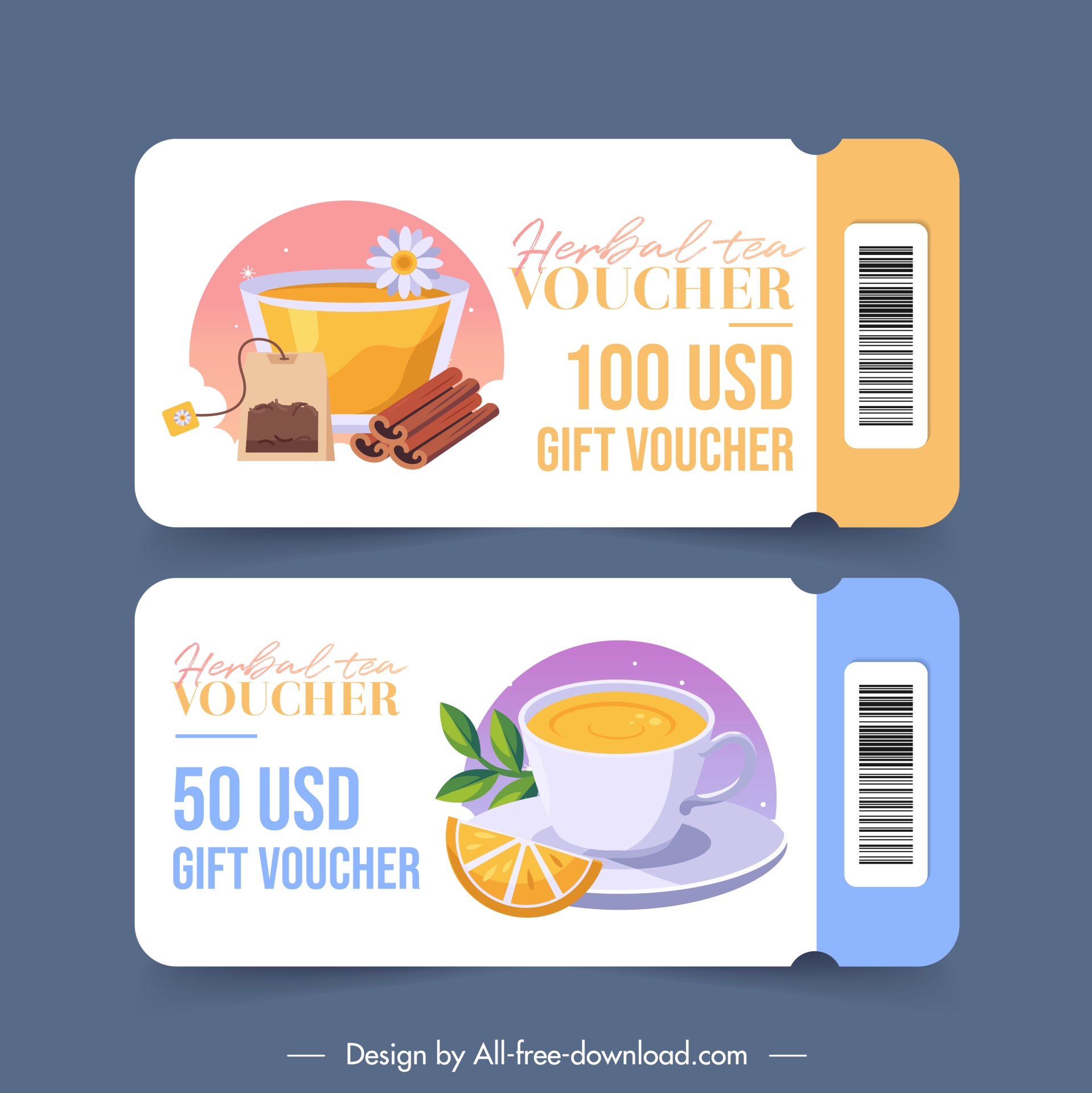 drink voucher template flat elegant classical