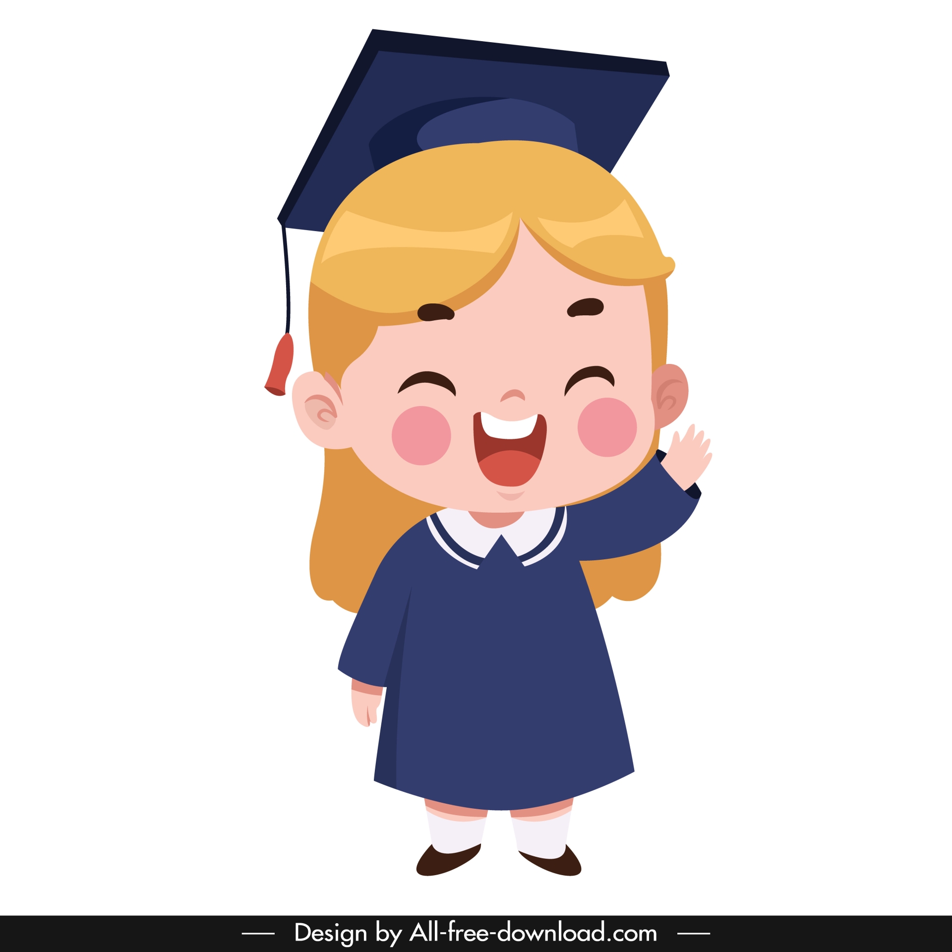 student design element cute cartoon girl