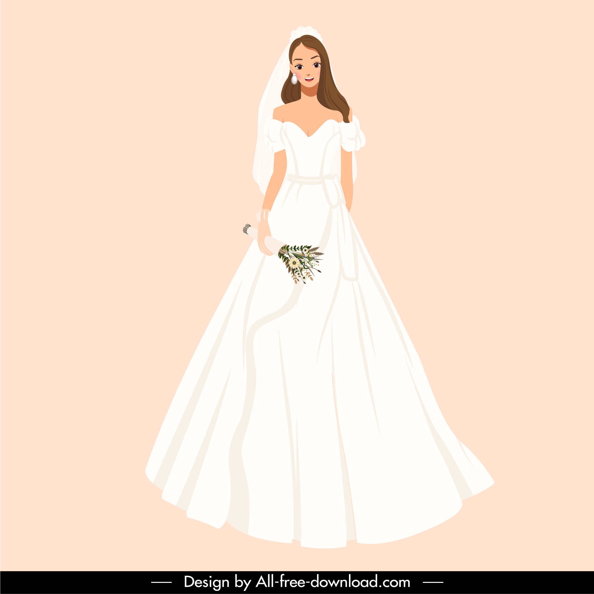  wedding dress design elements cute cartoon characters