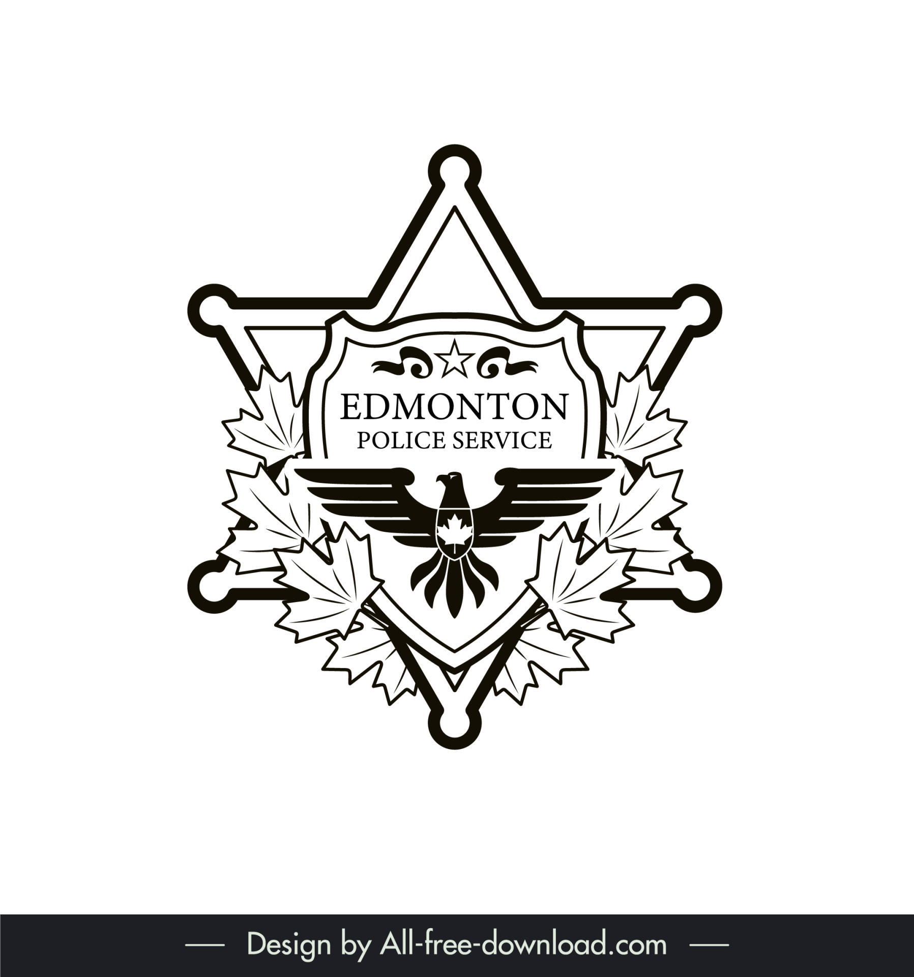 edmonton police service logo template symmetric star shape