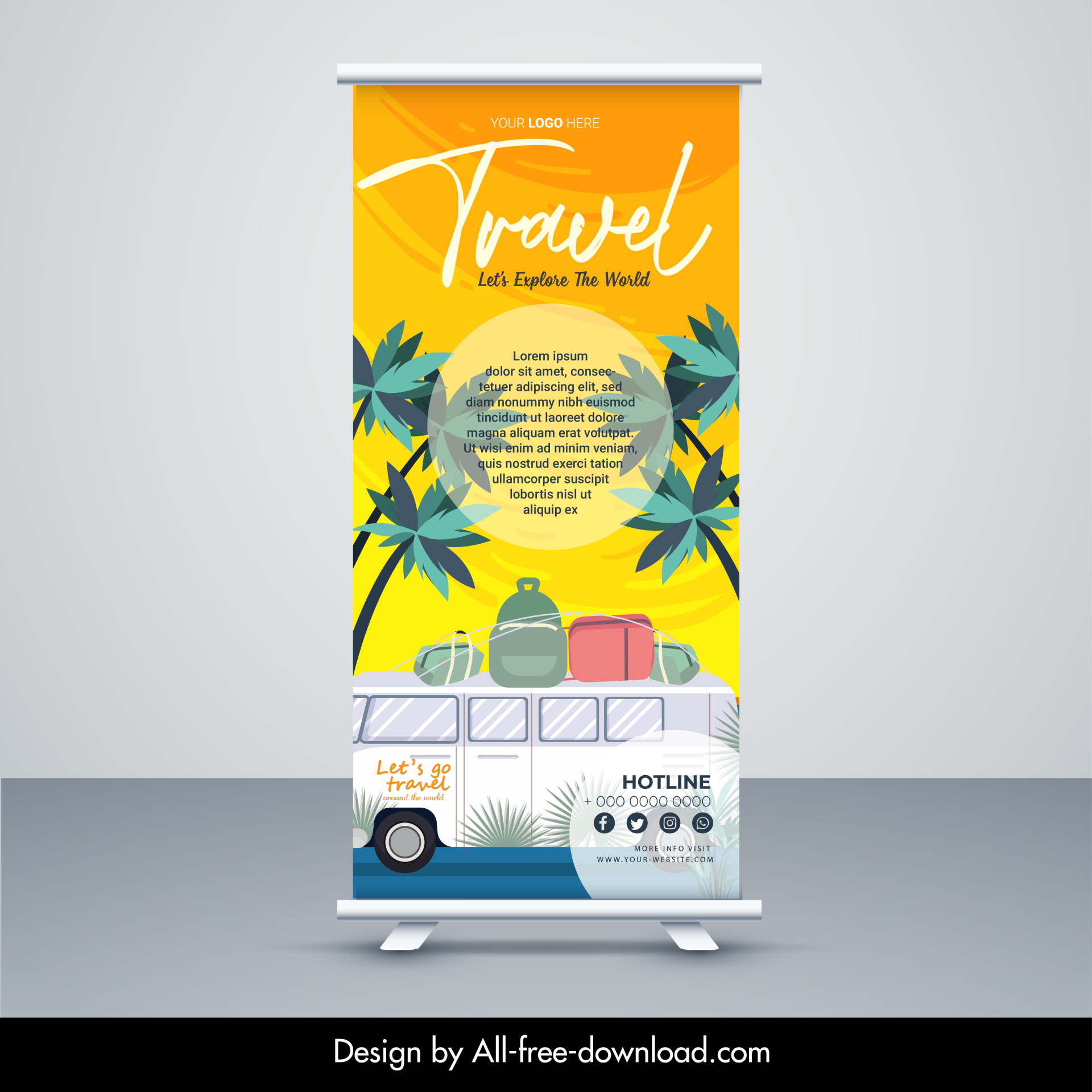 travel advertising banner template classical standee