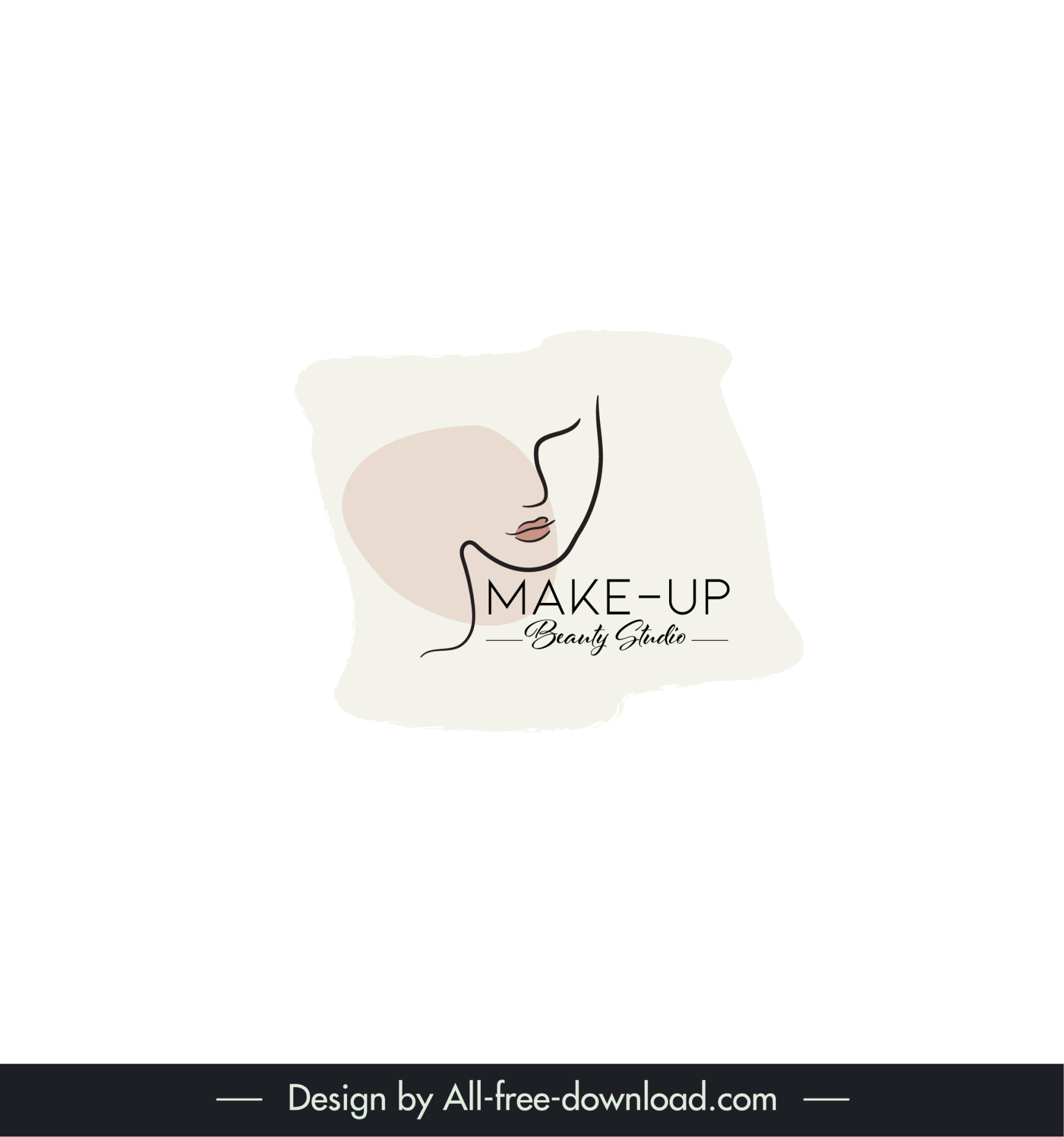 makeup beauty studio logo handdrawn lady face