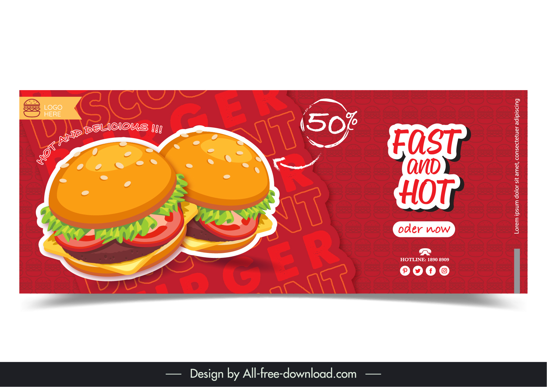 burgers discount poster template elegant food texts decor