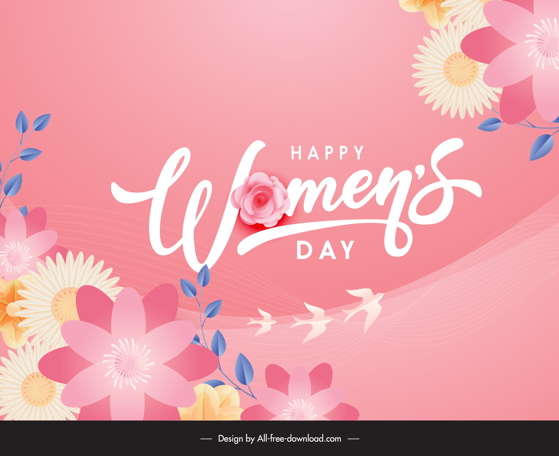 womens day backdrop template elegant flowers decor