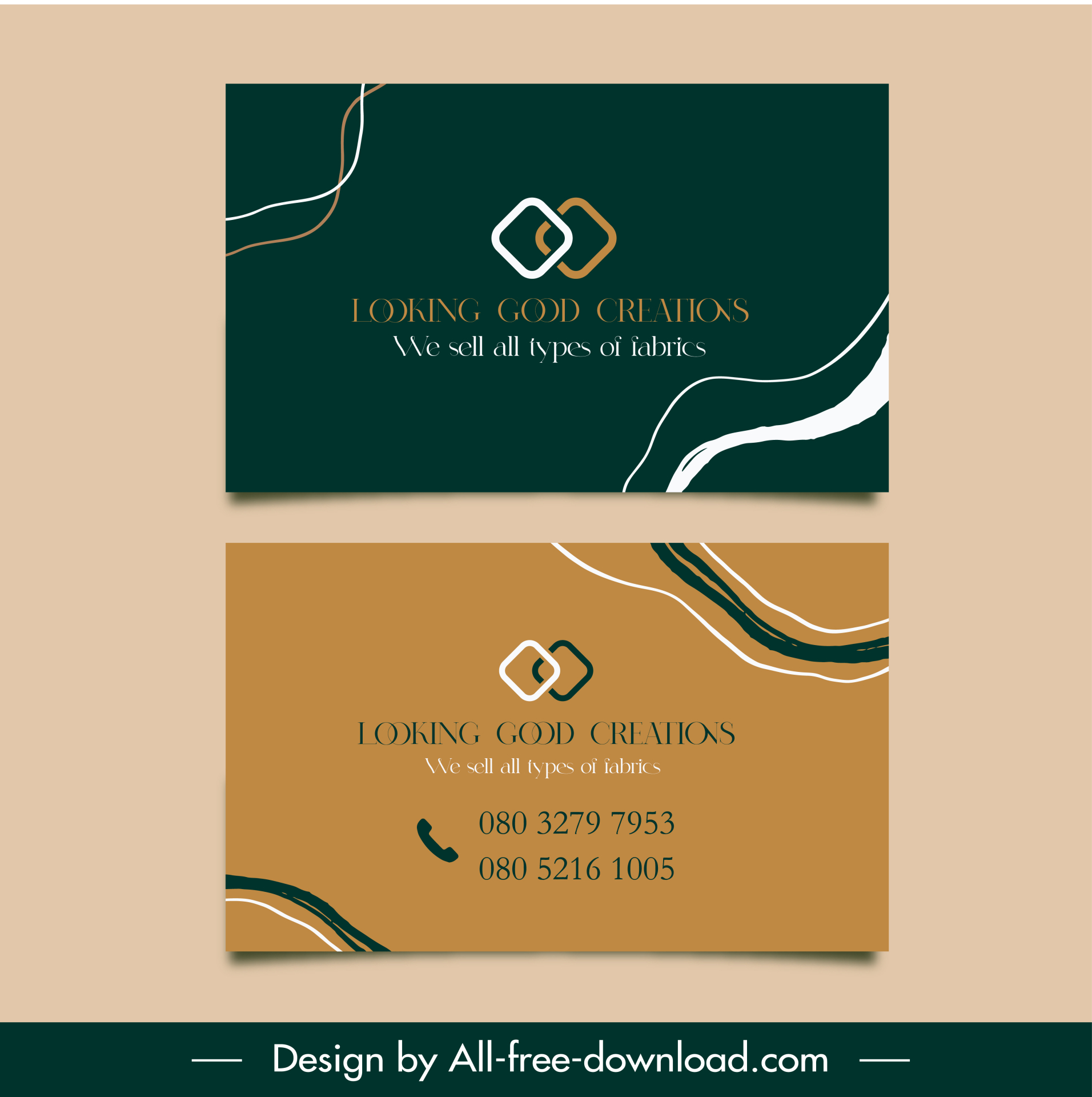 looking good creations business card template modern flat geometry  curves decor 