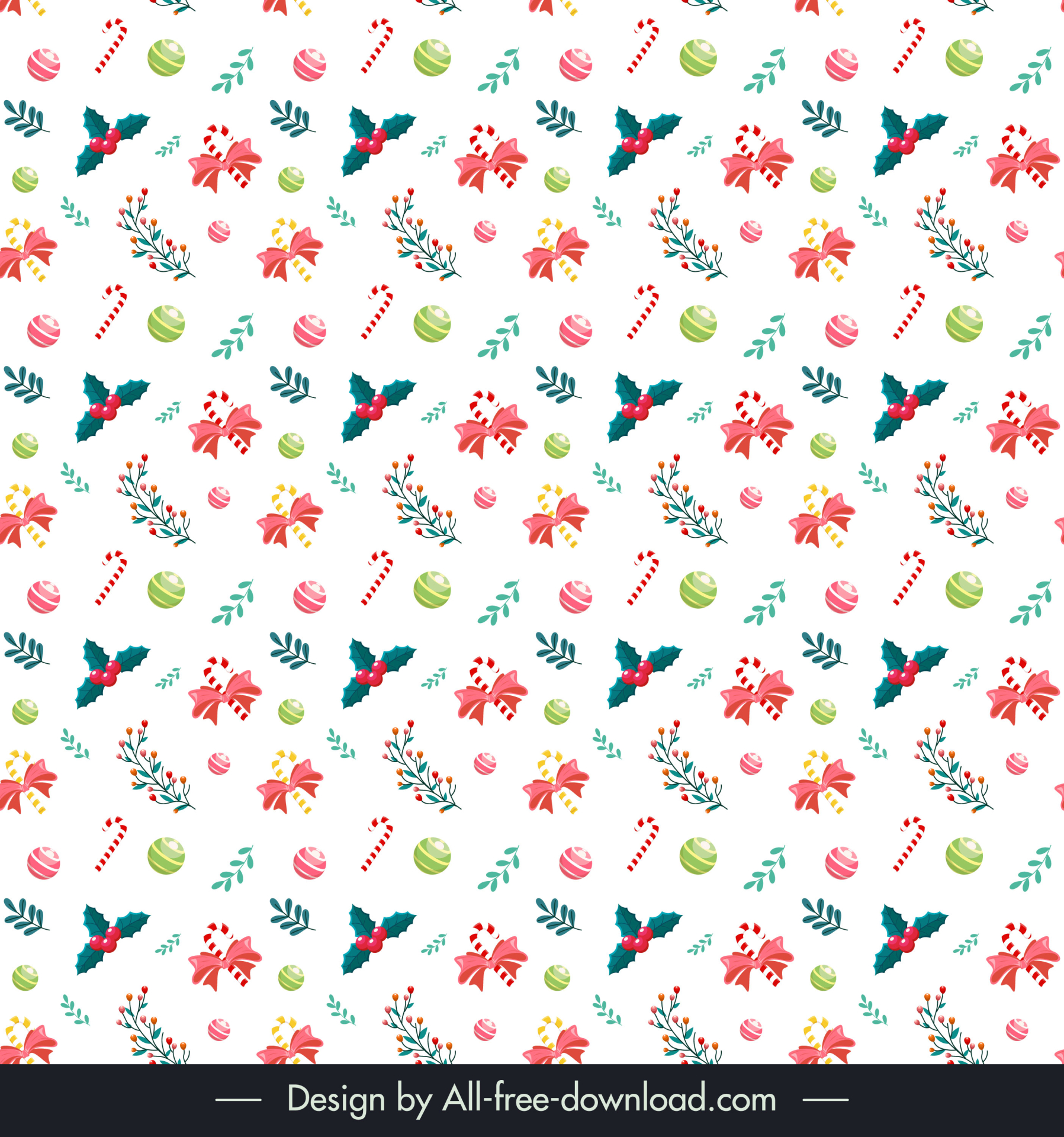 christmas seamless pattern template repeating flowers candies decor