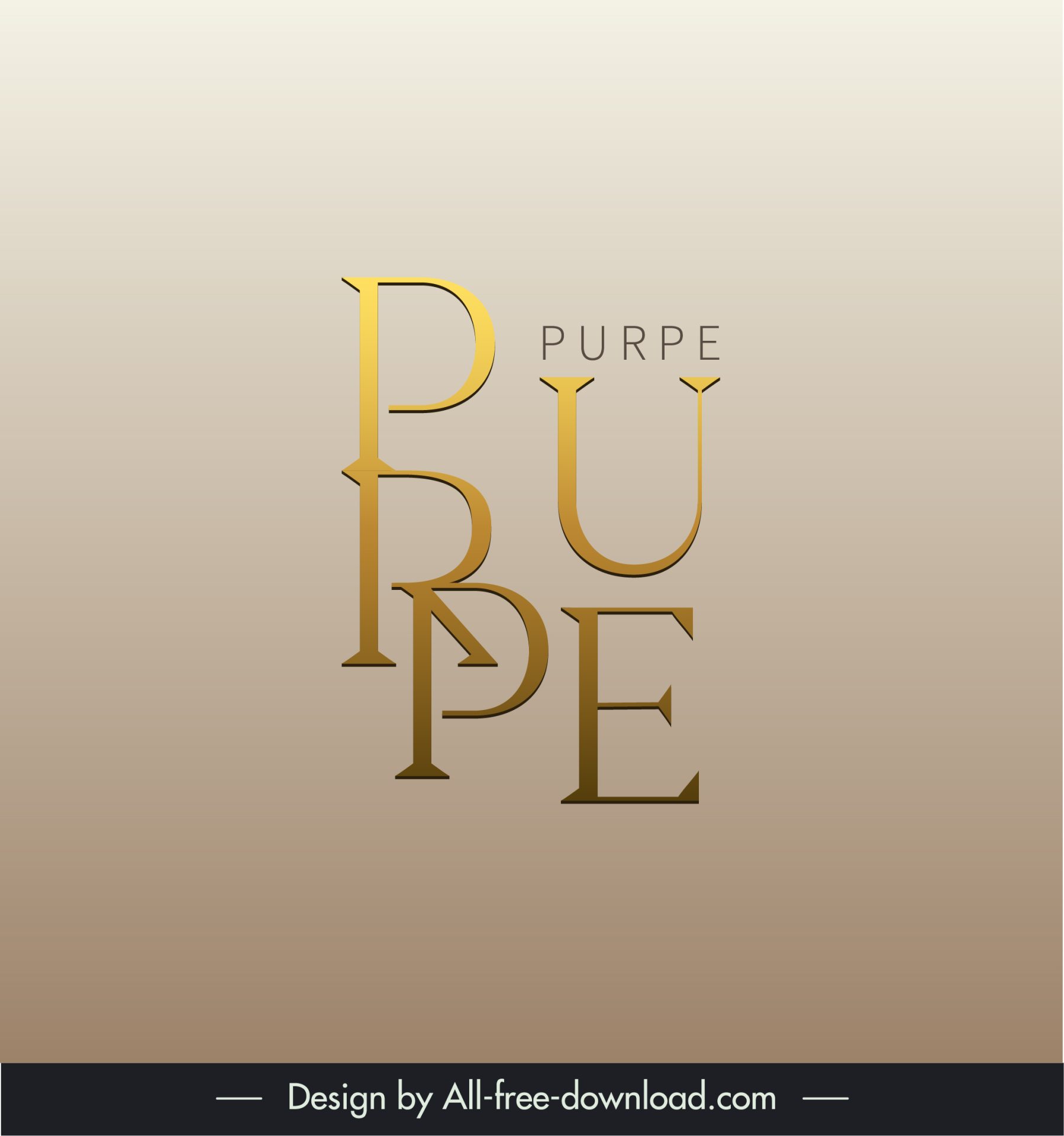 purpe logo template elegant golden texts sketch