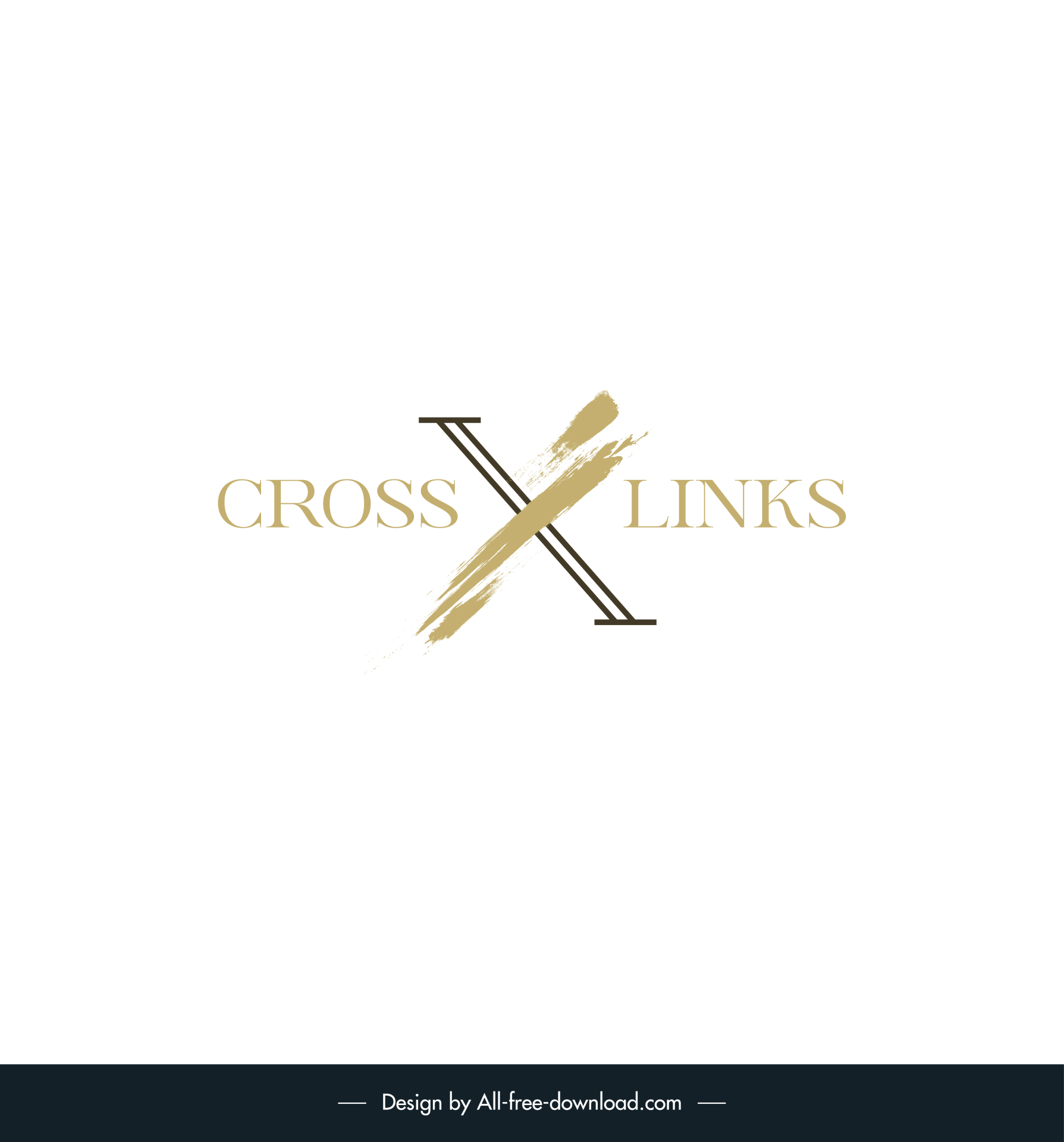 logo company crosslinks template elegant texts grunge paint decor 