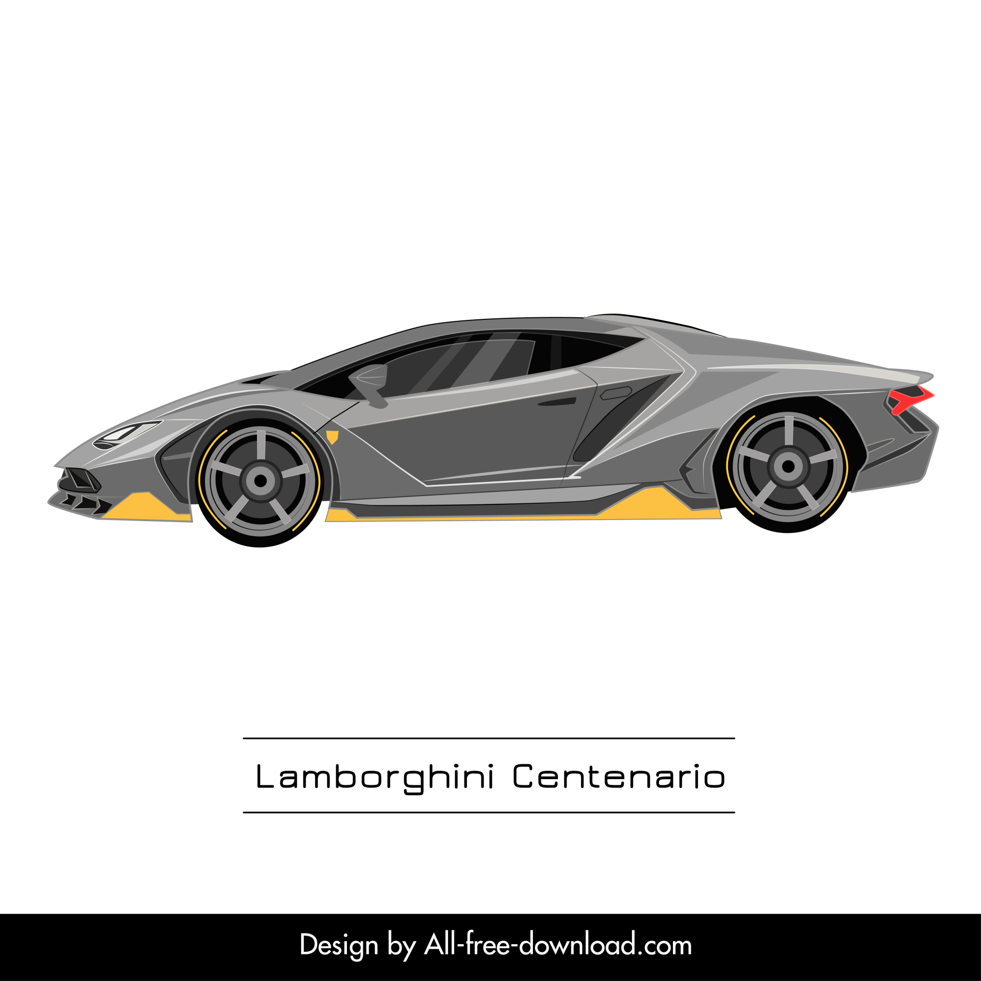 lamborghini centenario car advertising template flat modern side view design 