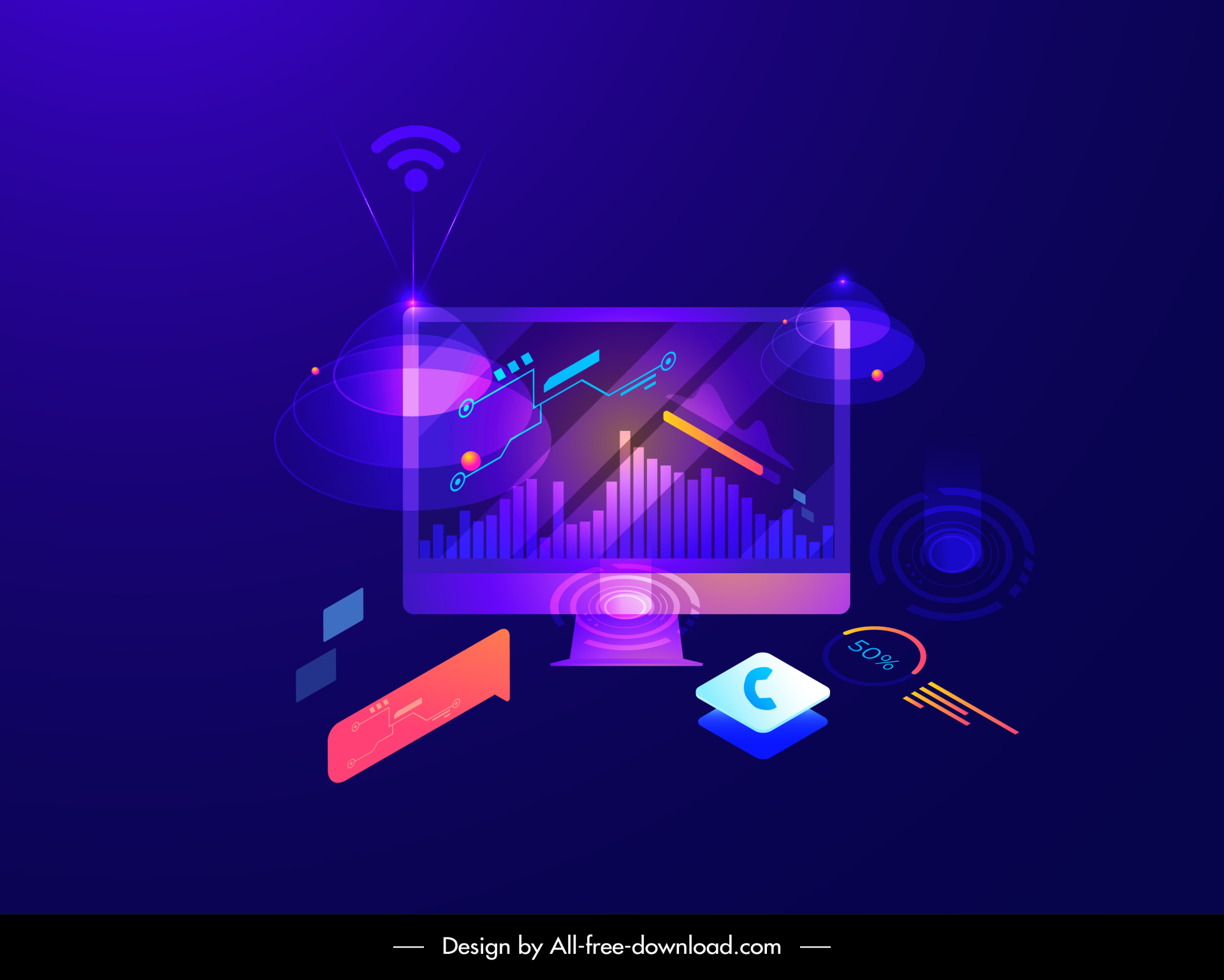 information technology design elements 3d laptop ui sketch contrast design 